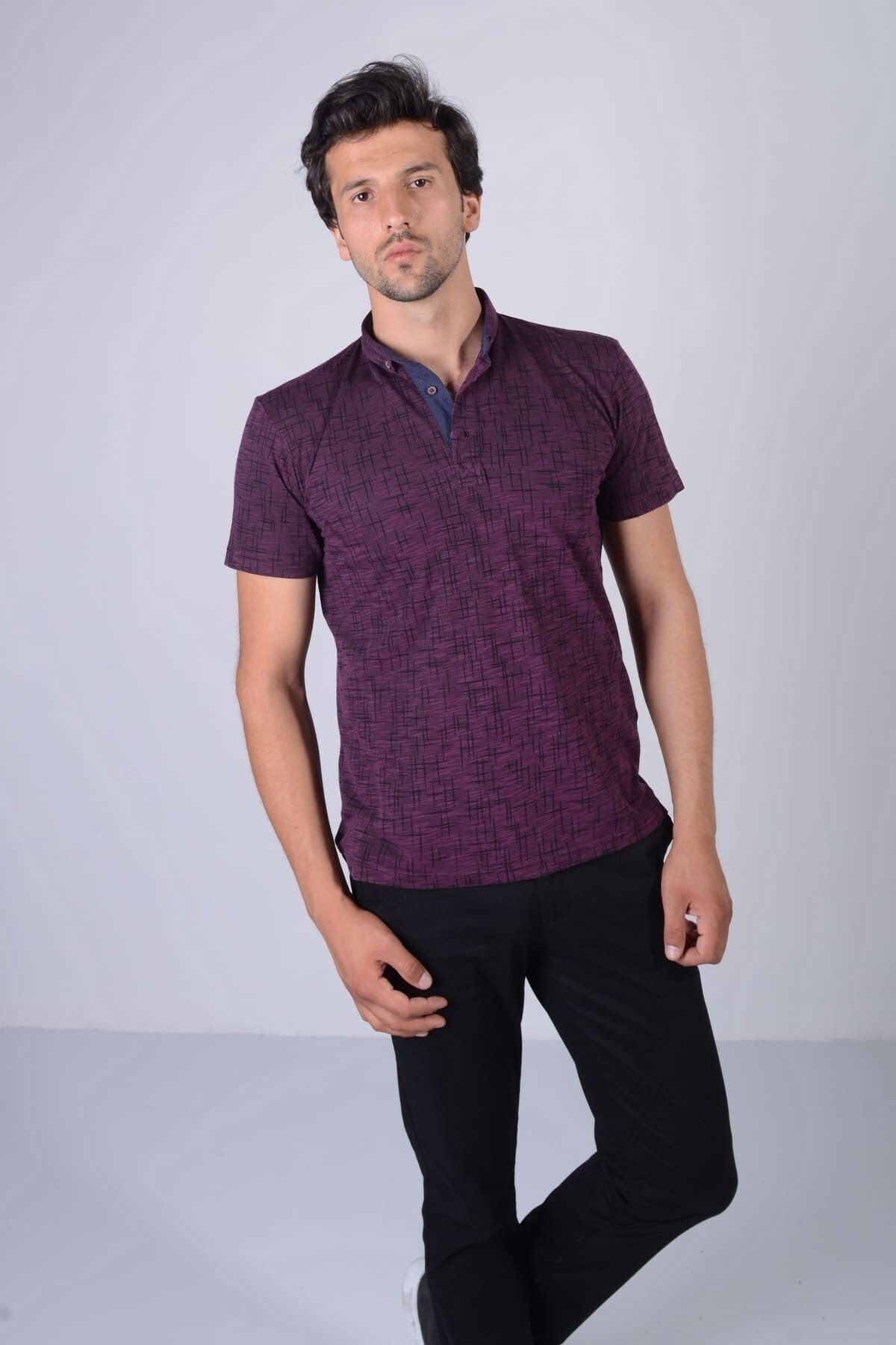 Erkek Bordo  Reçme Model Tişört