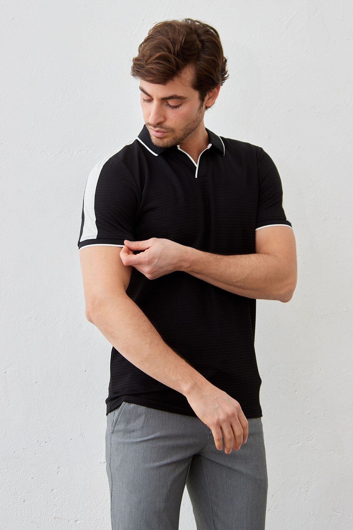 Erkek Modern Slim Fit Polo Yaka T-shirt