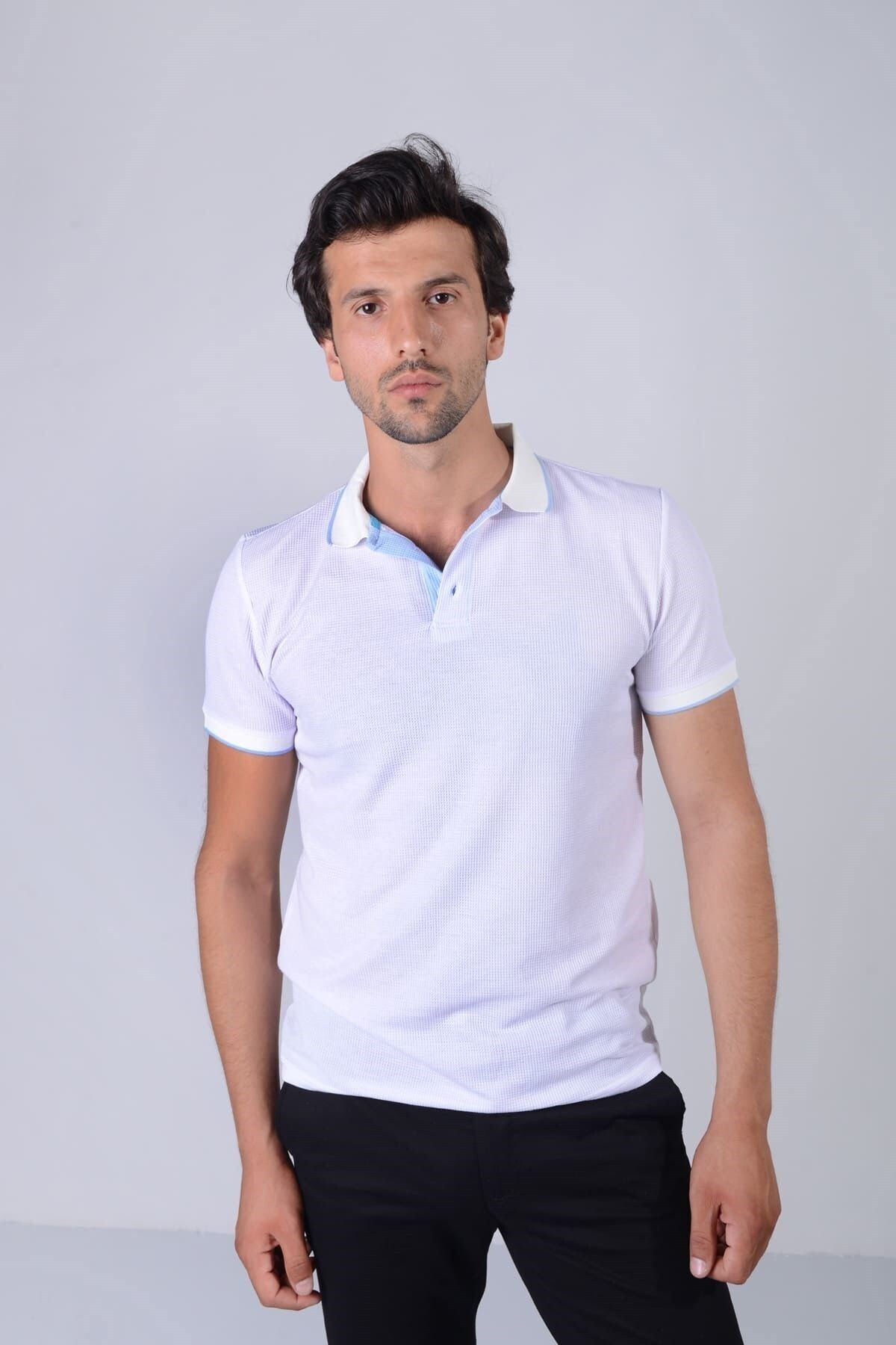 Erkek Beyaz Polo Yaka T-shirt