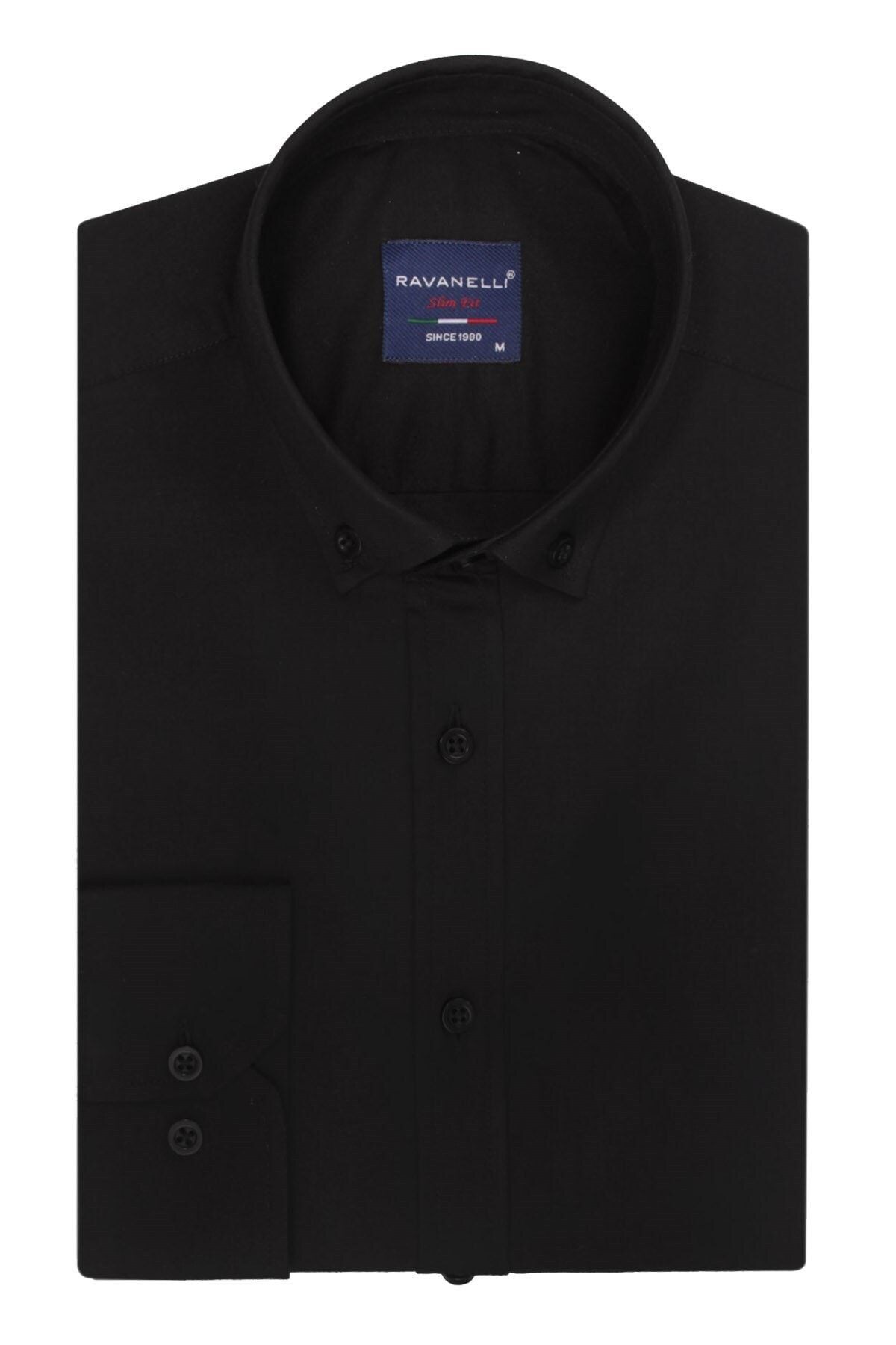 Slim Fit Düz Likralı Erkek Gömlek