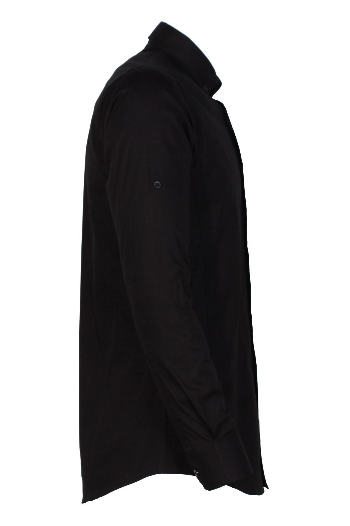 Slim Fit Düz Likralı Erkek Gömlek
