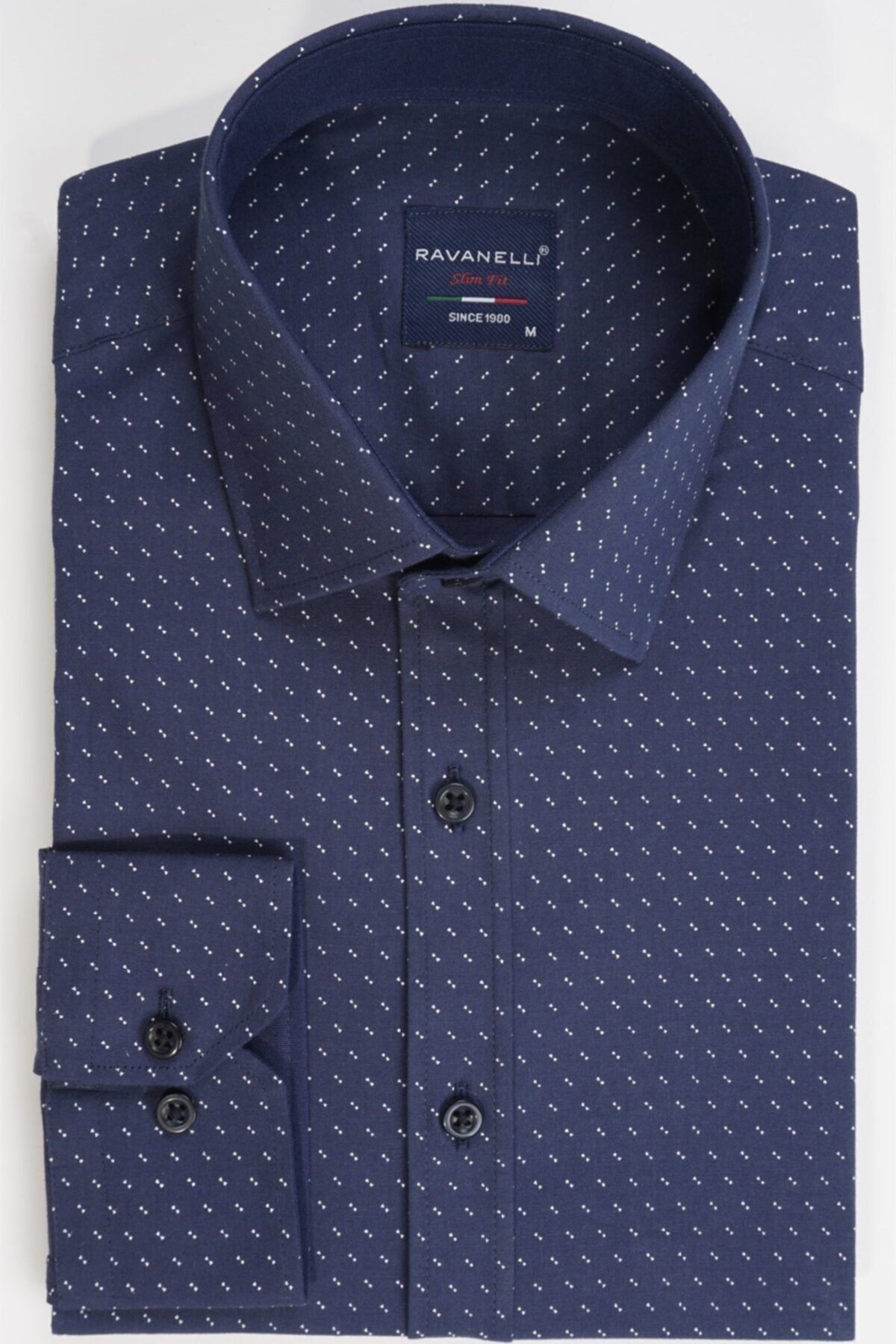 Slim Fit Baskılı Likralı Erkek Gömlek