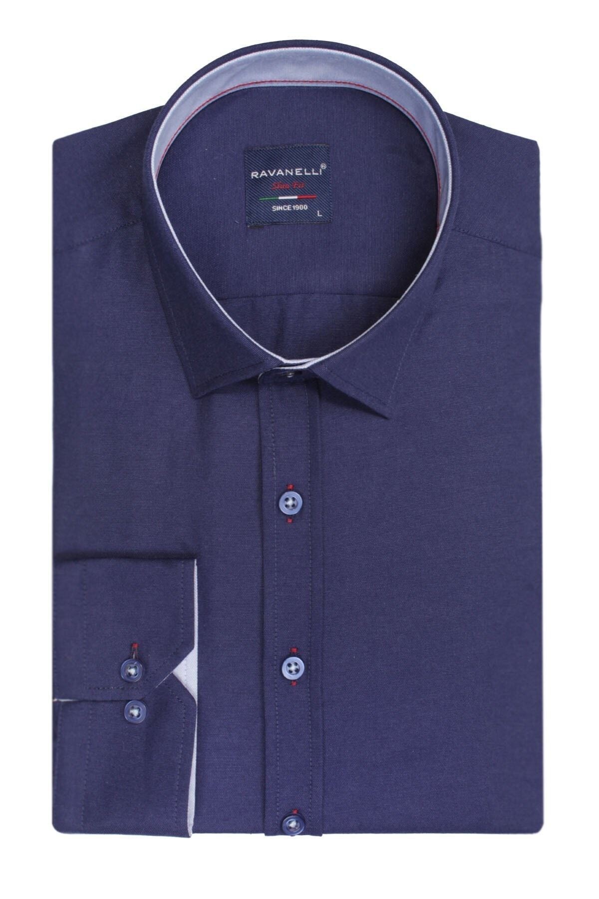 Erkek Slim Fit Şambre Uzun Kol Gömlek