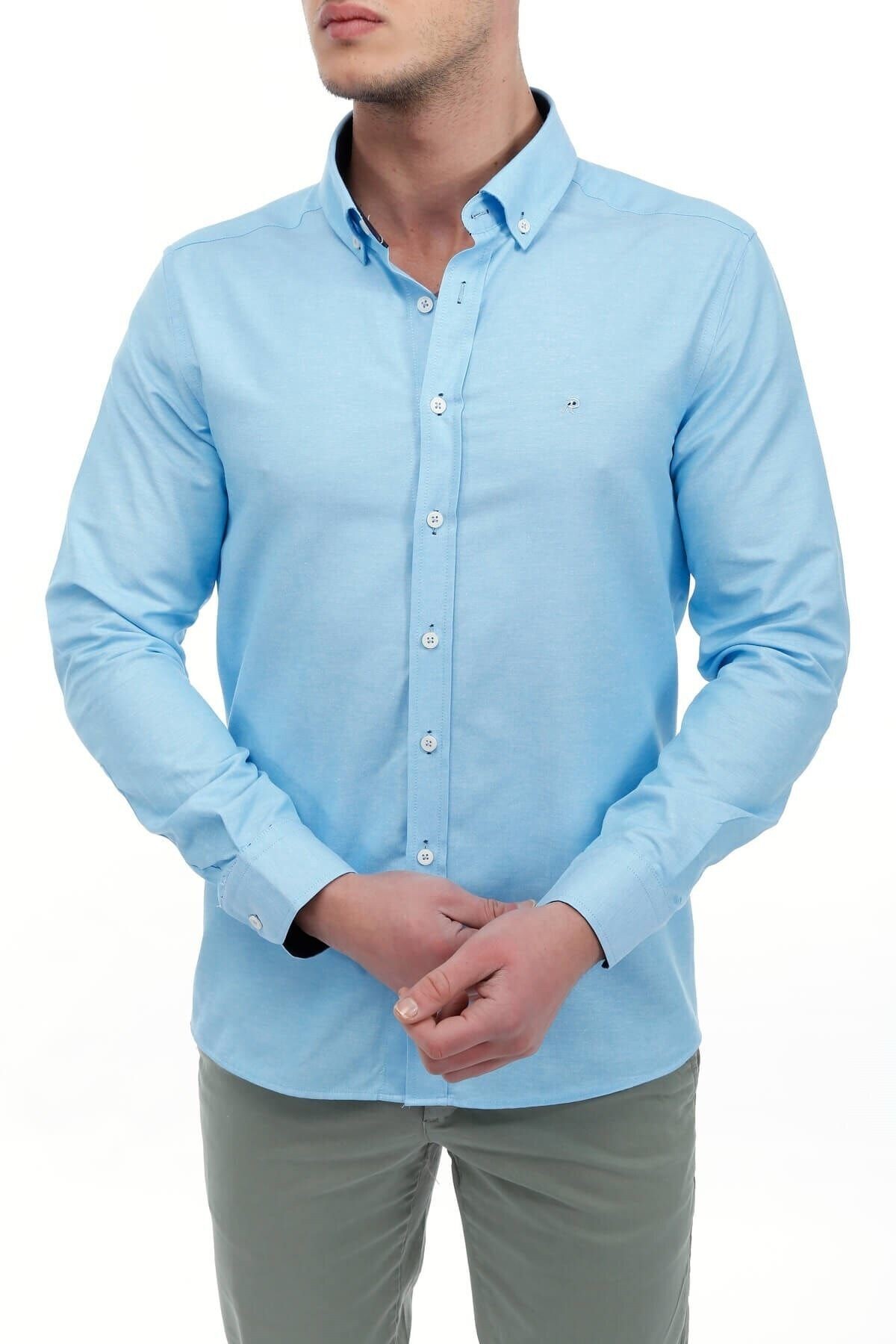 Turkuaz Slim Fit Gömlek