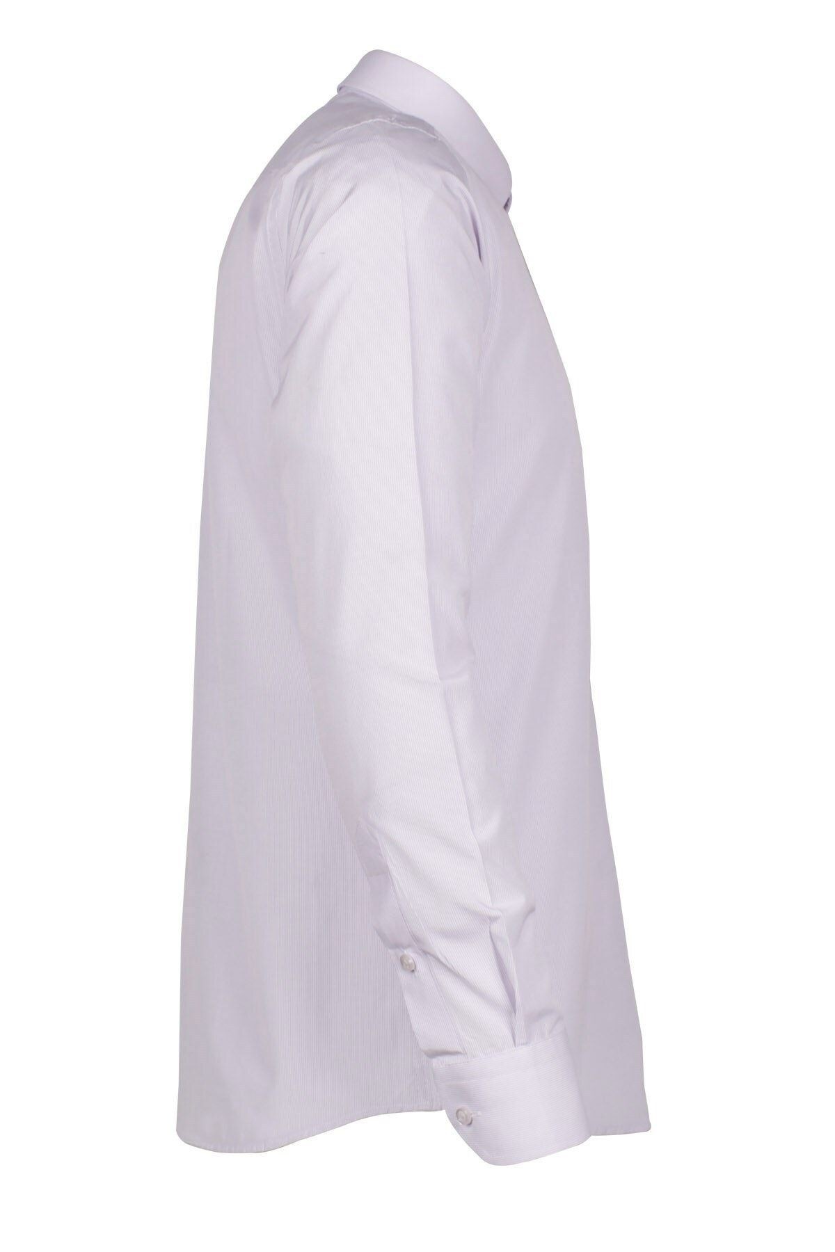 Erkek Pudra Slim Fit Armürlü Gömlek