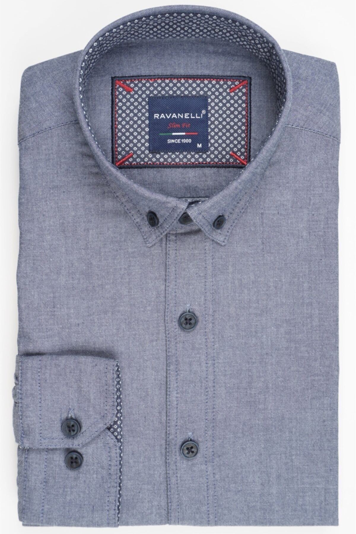 Erkek Lacivert Slim Fit Indigo Gömlek