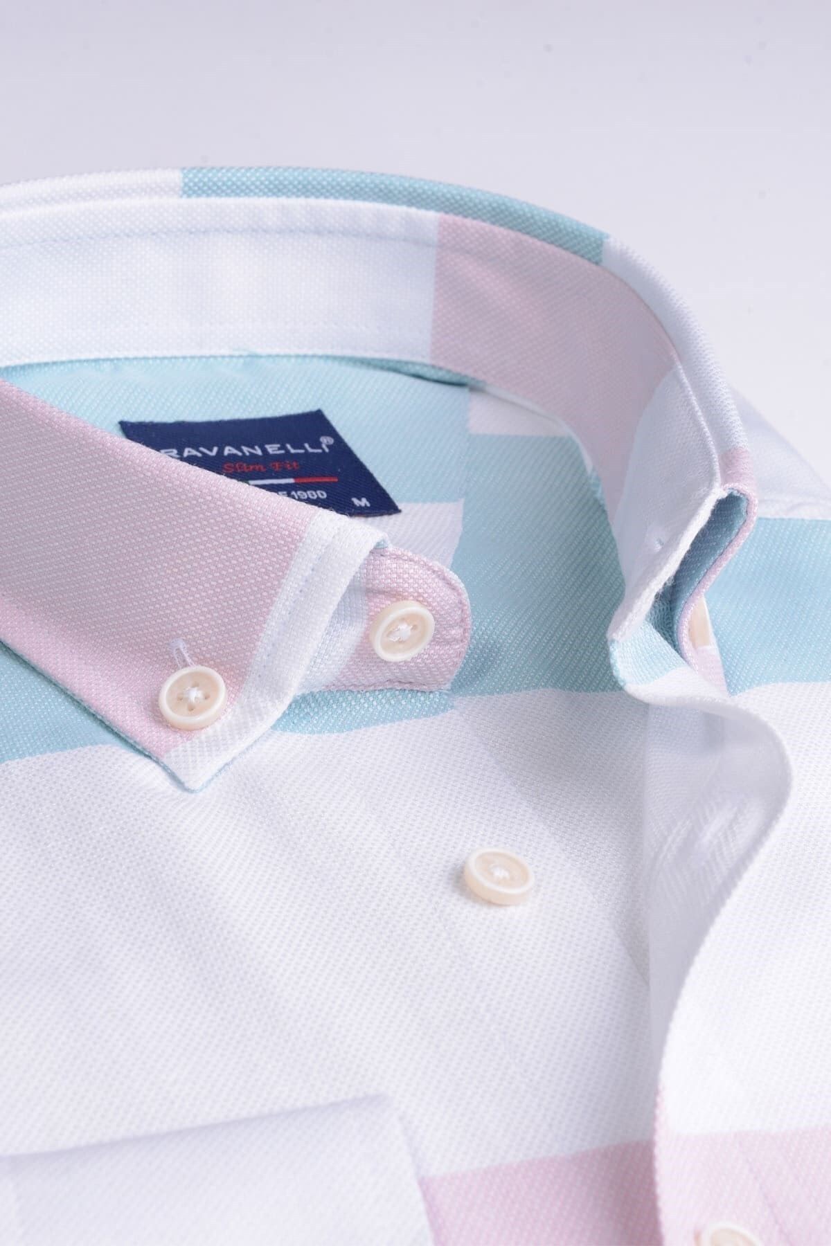 Erkek Beyaz Slim Fit Panolu Gömlek