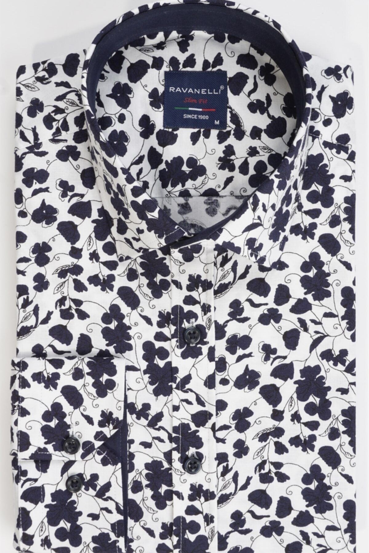 Slim Fit Baskılı Likralı Erkek Gömlek