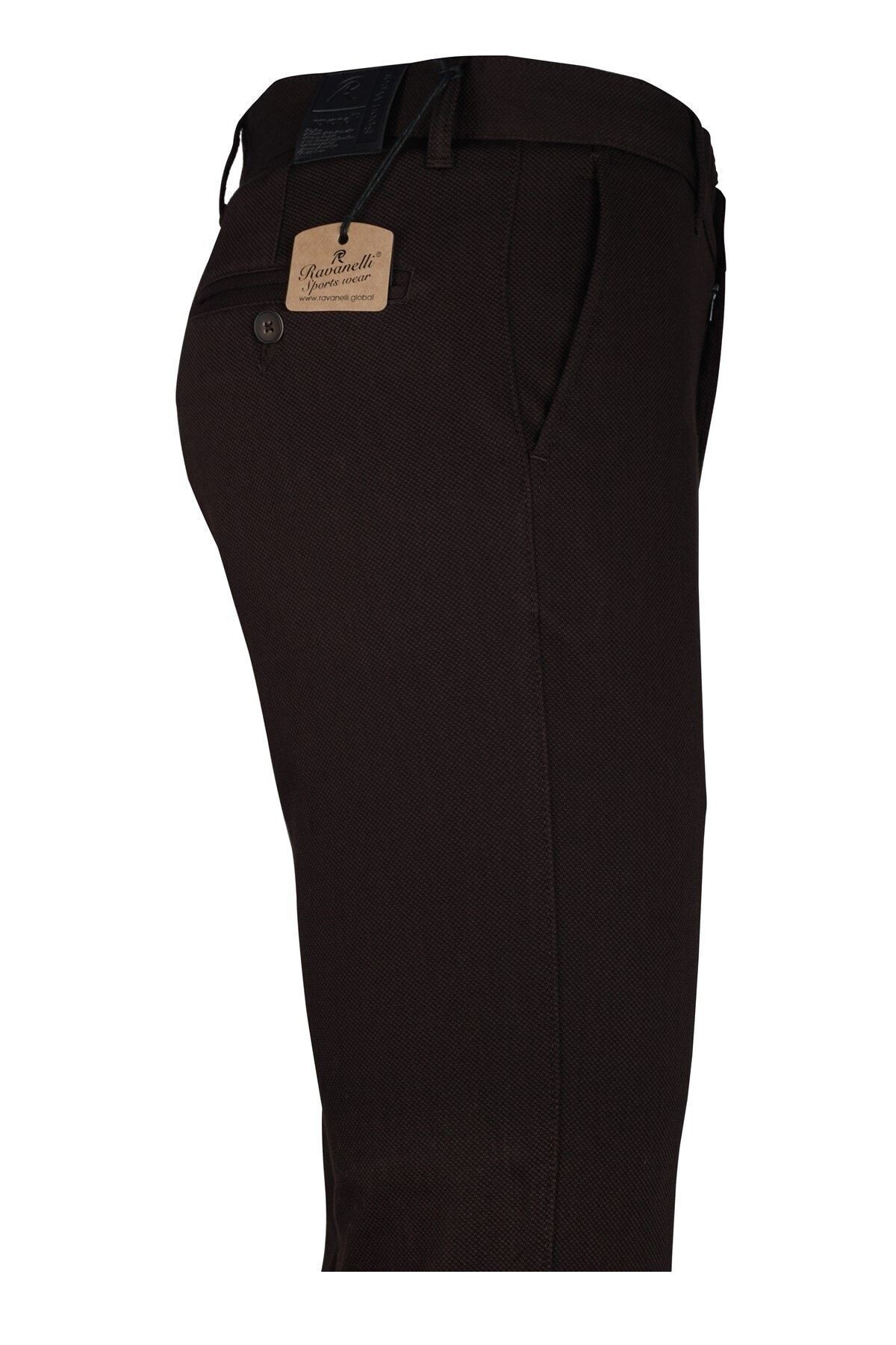 Erkek Siyah Regular Fit Armürlü Keten Pantolon