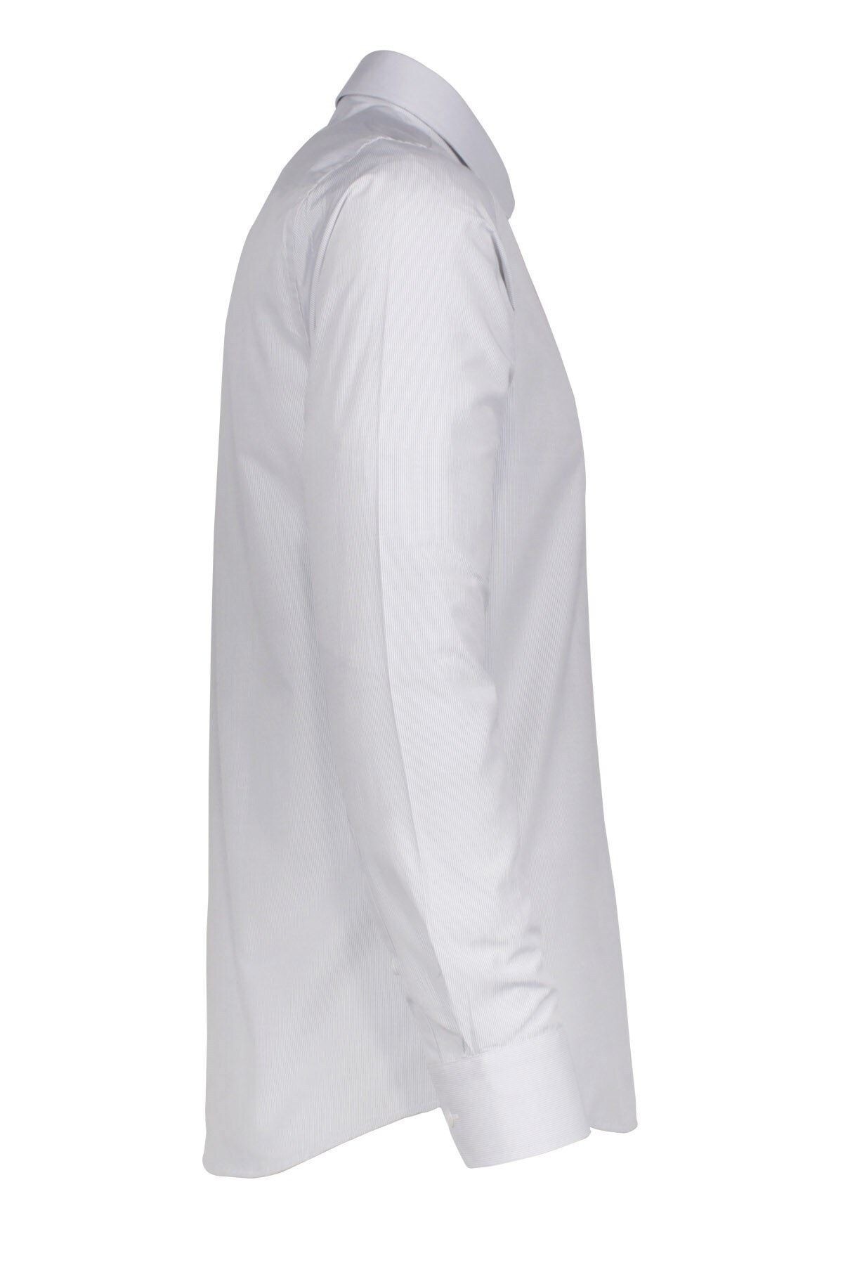 Erkek  Beyaz Slim Fit Armürlü Gömlek