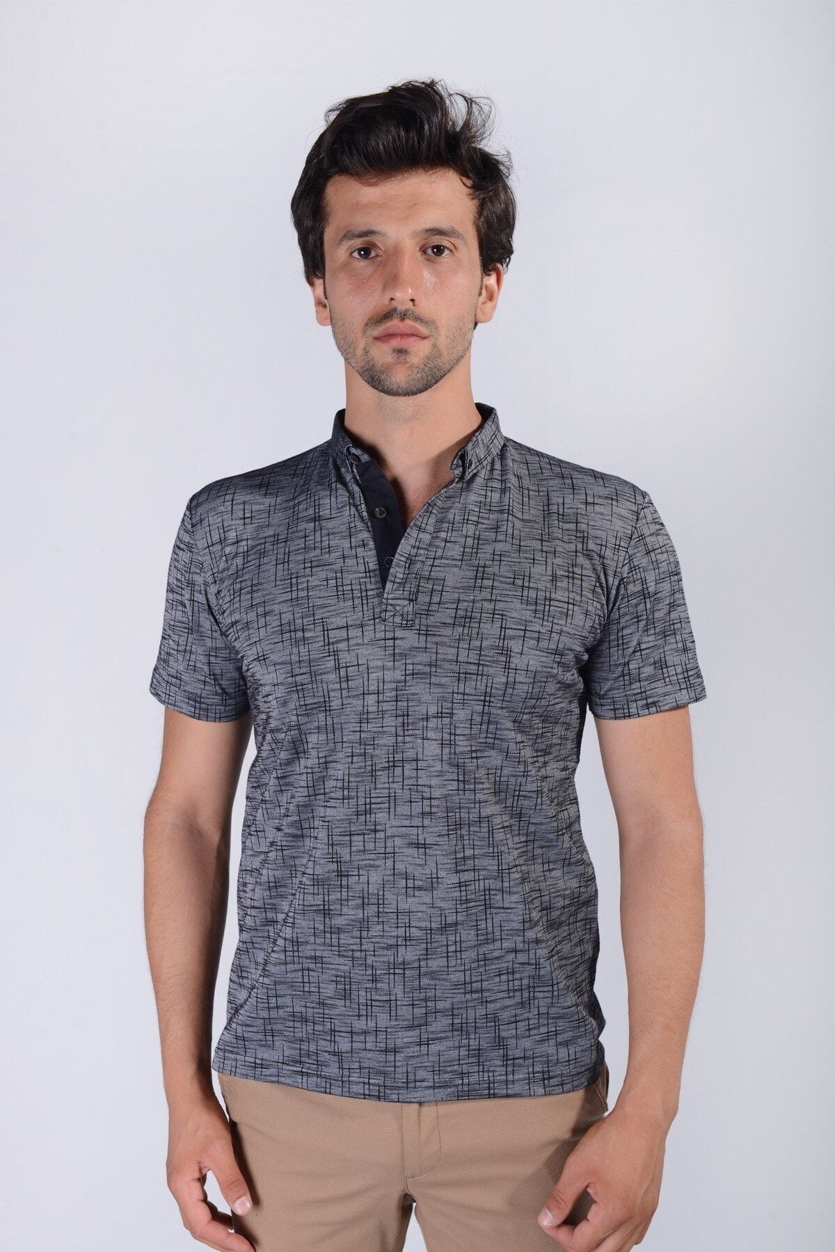 Erkek Gri  Reçme Model Tshirt
