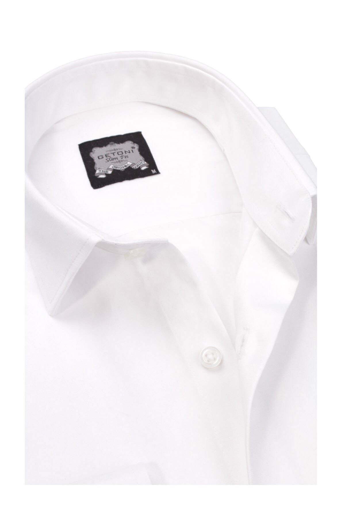 Erkek  Beyaz Slim Fit Armürlü Gömlek