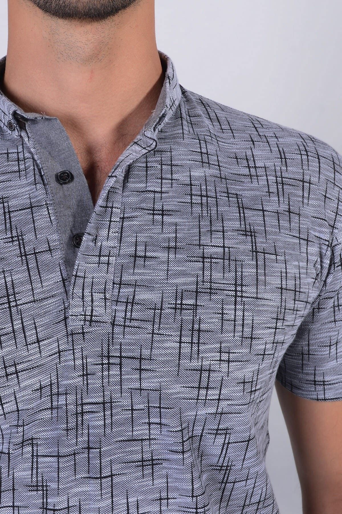 Erkek Gri Polo Yaka T-shirt