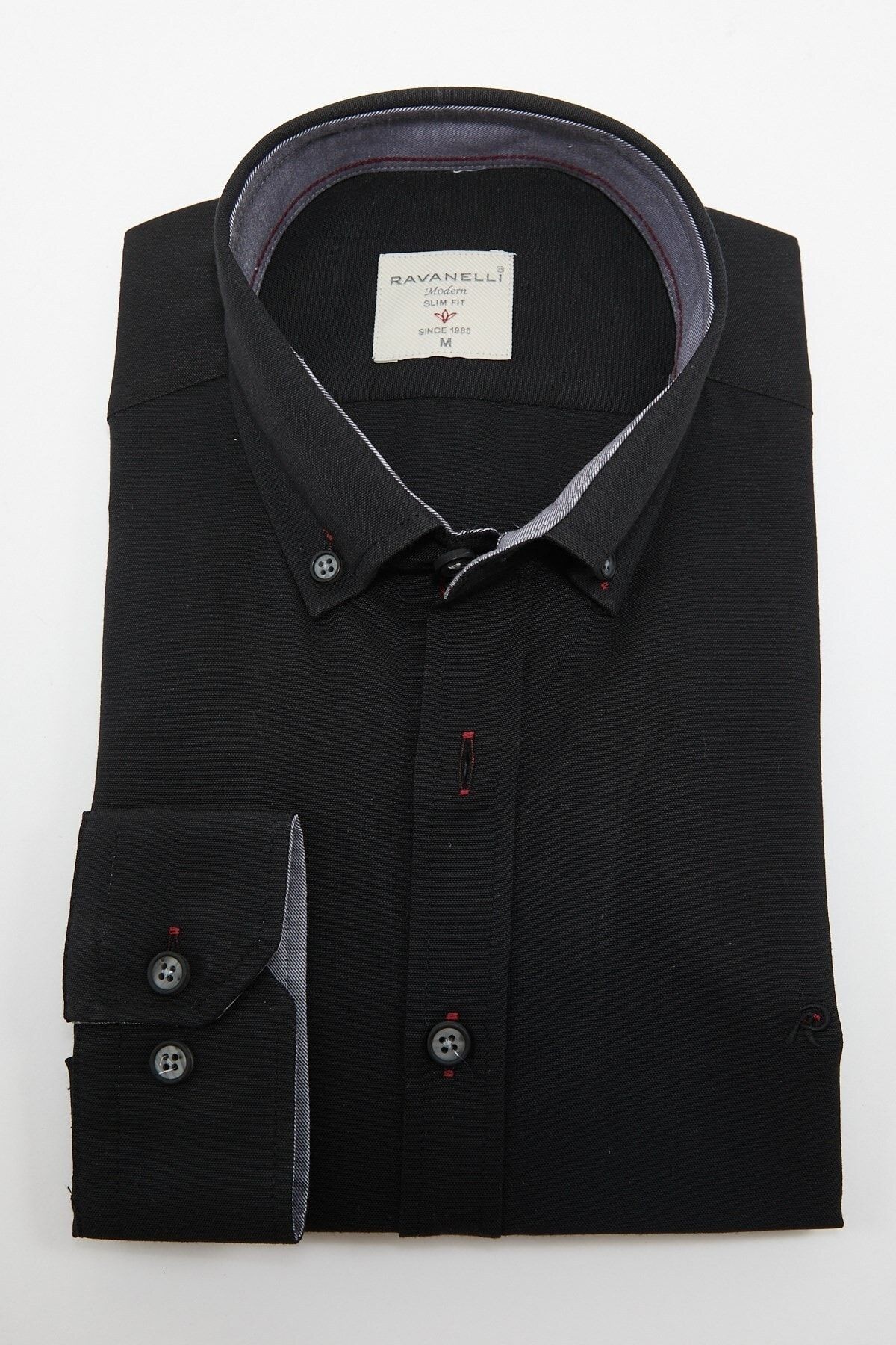 Siyah Slim Fit Uzun Kol Gömlek