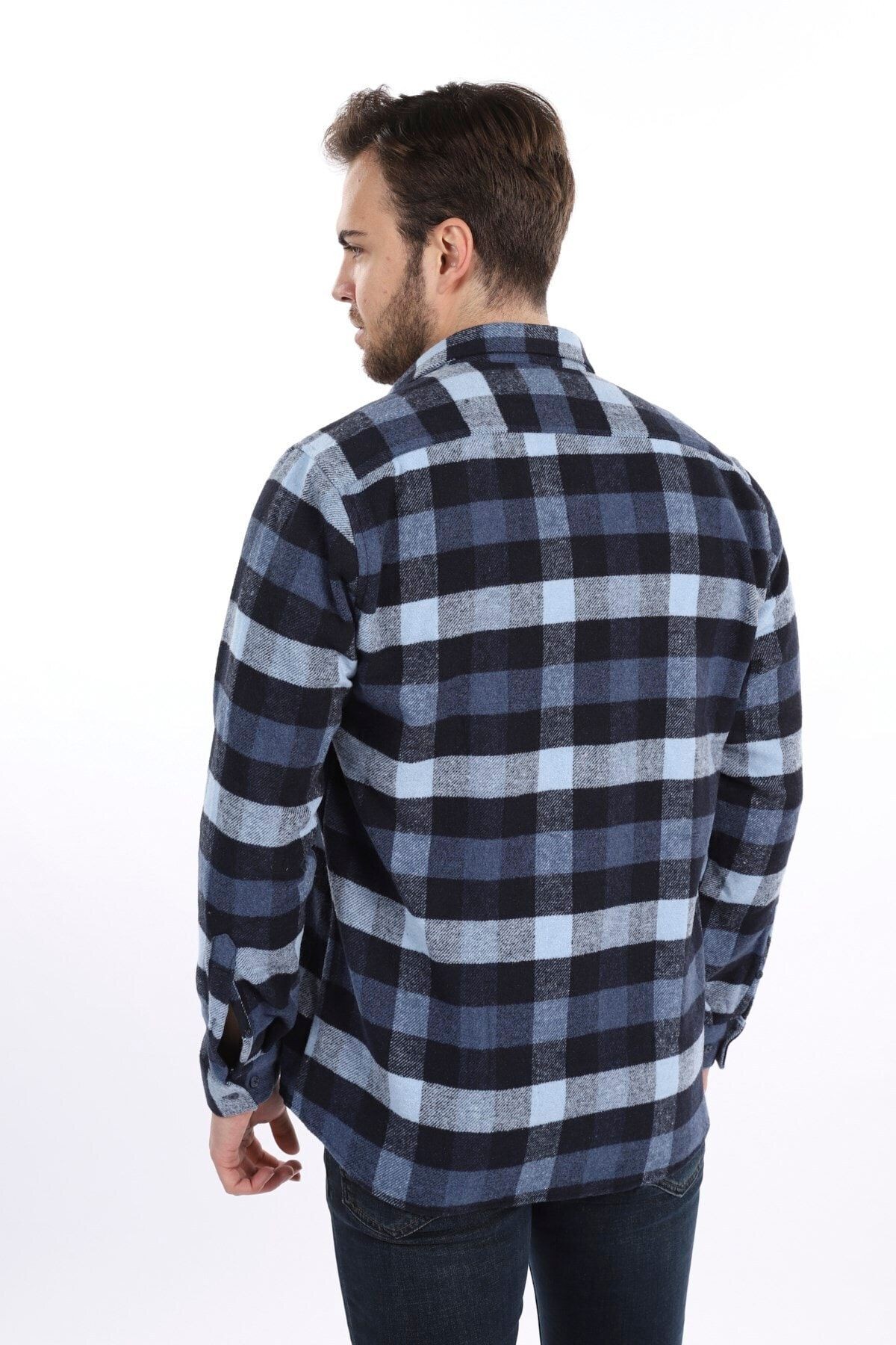 Mavi Slim Fit Oduncu Gömlek