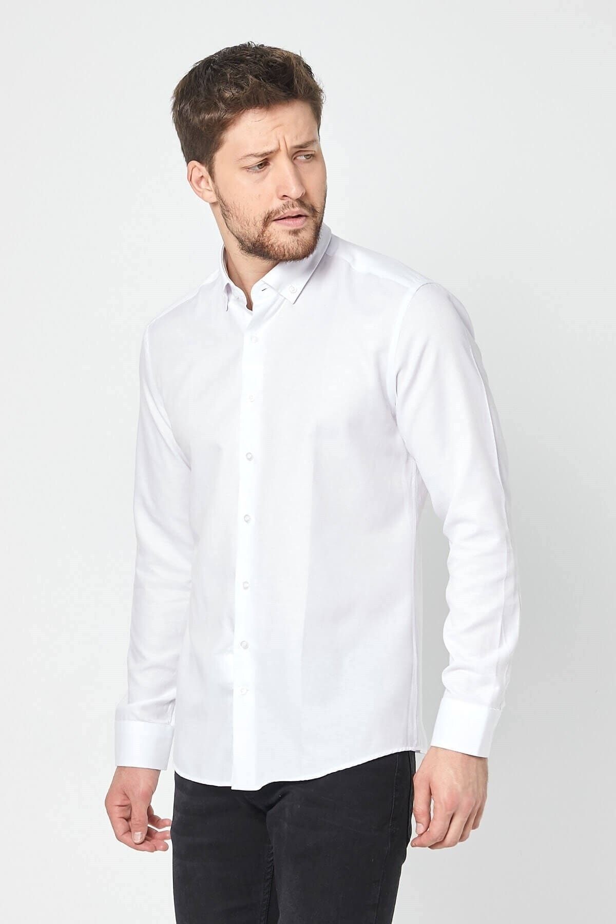 Beyaz Slim Fit Gömlek