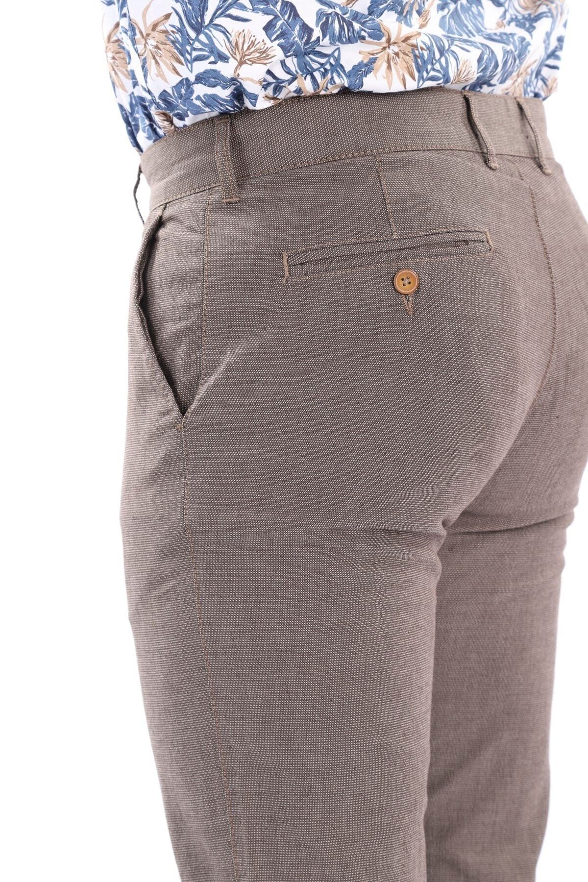 Erkek Kahverengi Chıno Regular Fit Pantolon