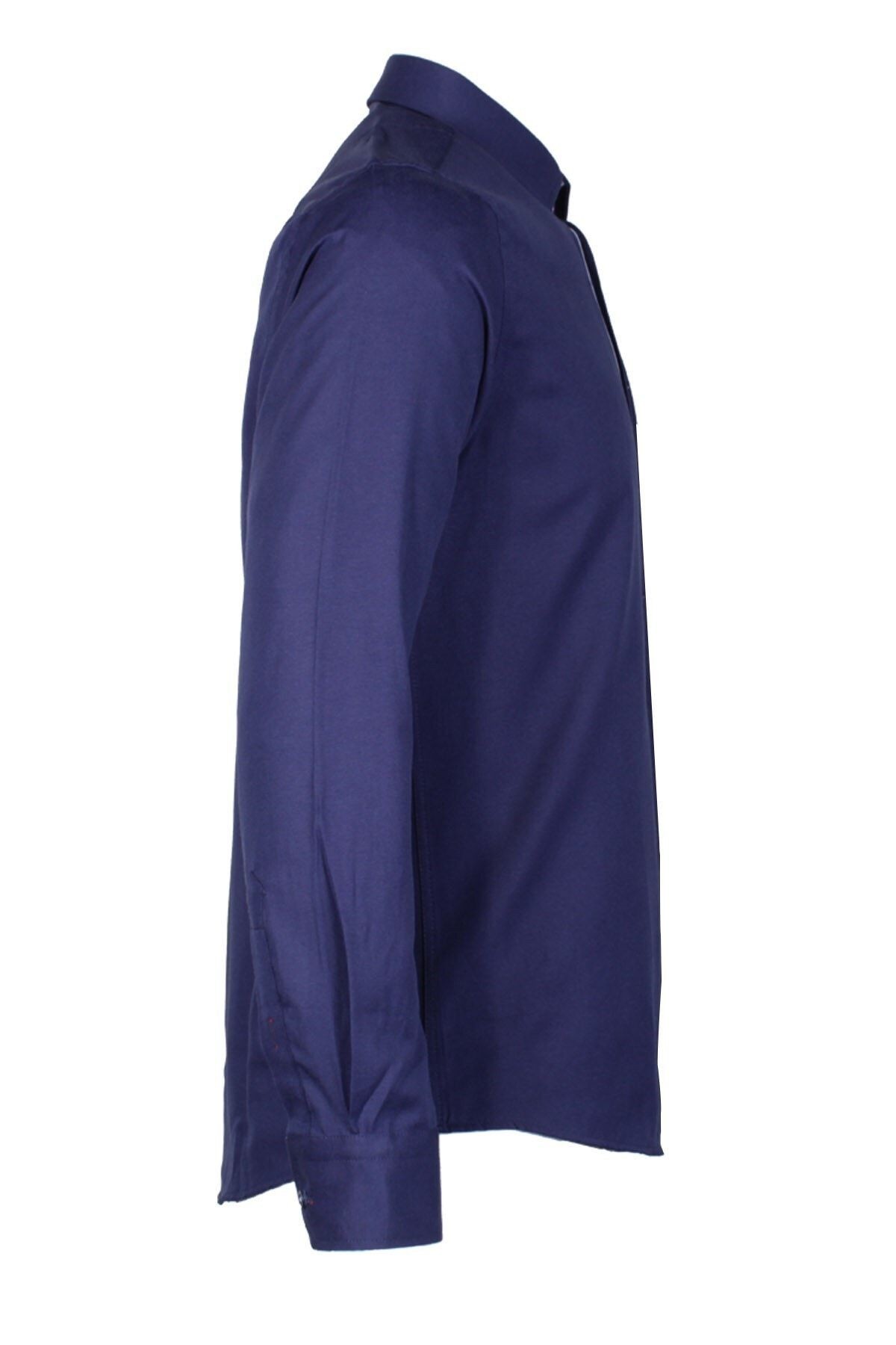 Erkek Slim Fit Şambre Uzun Kol Gömlek
