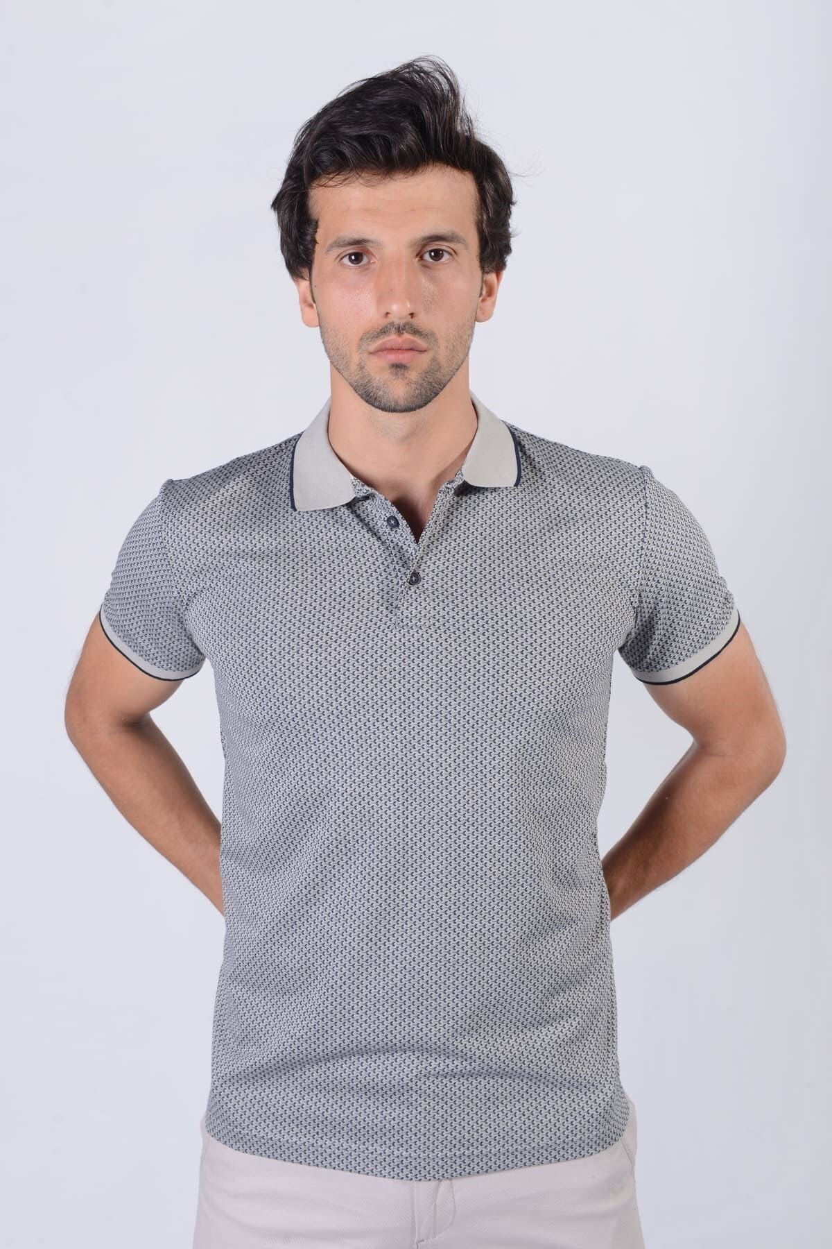 Erkek Gri Polo Yaka T-shirt