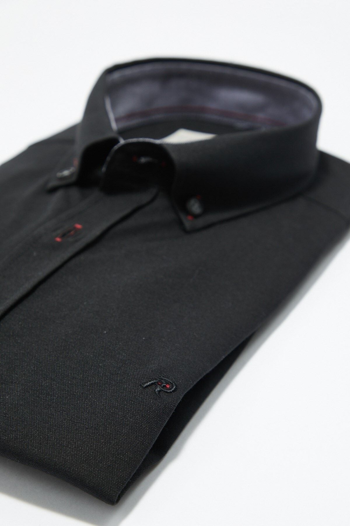 Siyah Slim Fit Uzun Kol Gömlek