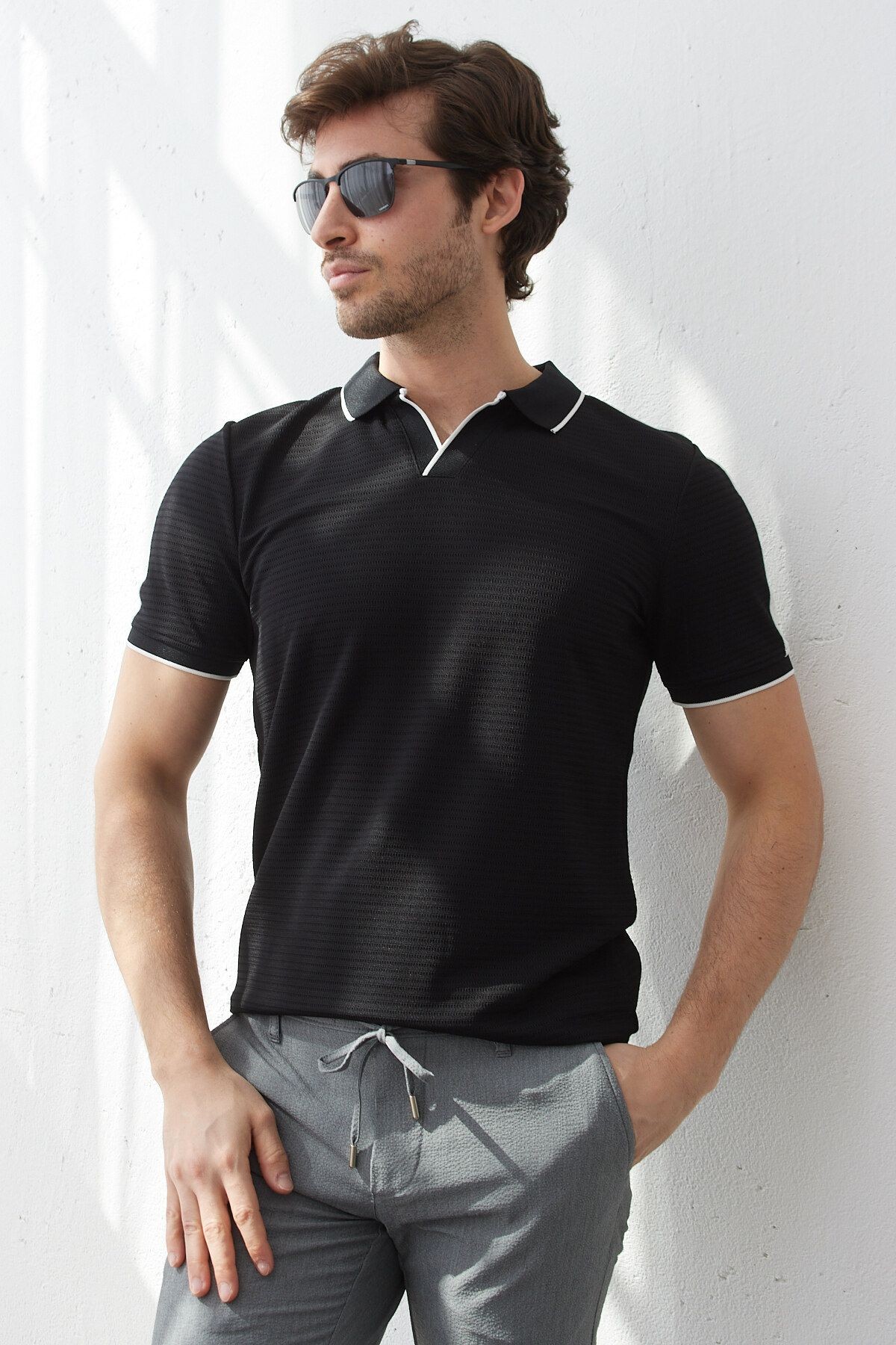 Erkek Modern Slim Fit Polo Yaka T-shirt