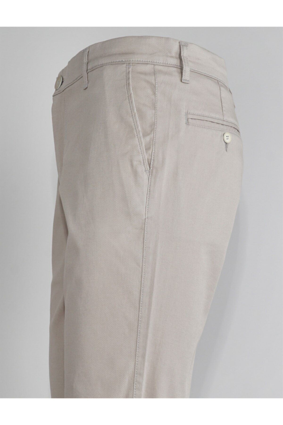 Erkek Bej Regular Fıt Gabardin Pantolon