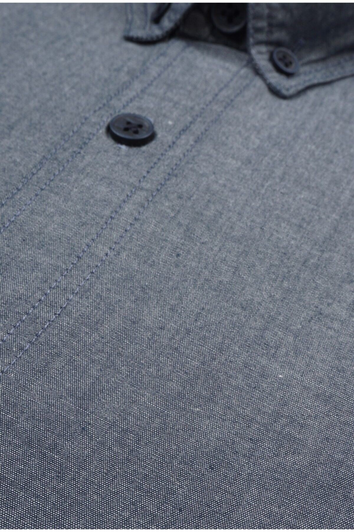 Erkek  Gri Slim Fit Indigo Gömlek