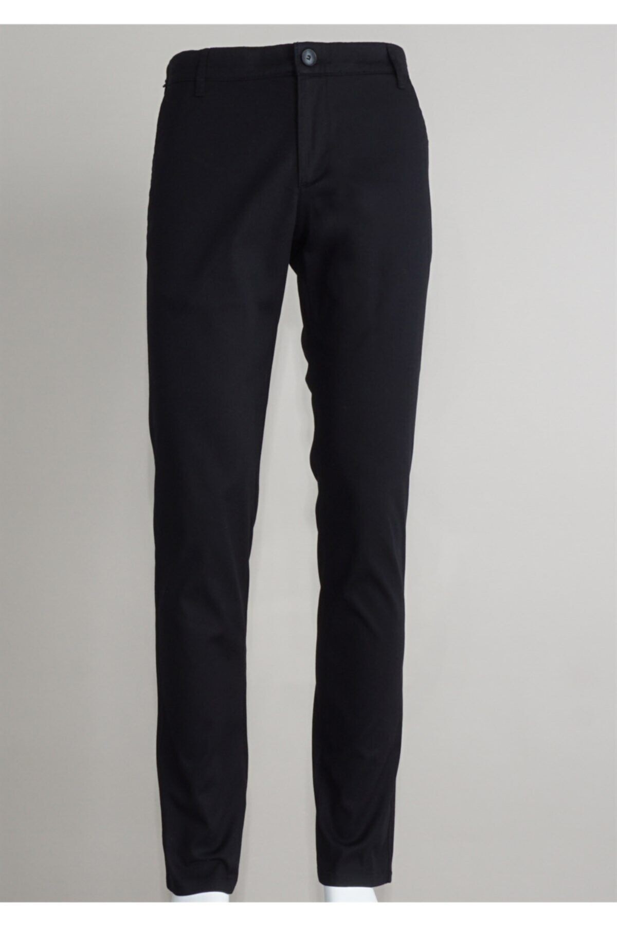 Erkek Siyah Regular Fıt Gabardin Pantolon
