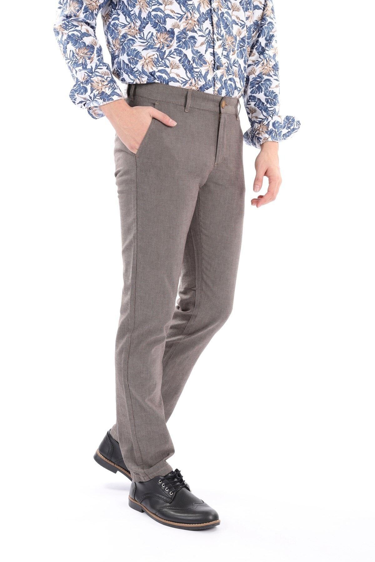 Erkek Kahverengi Chıno Regular Fit Pantolon