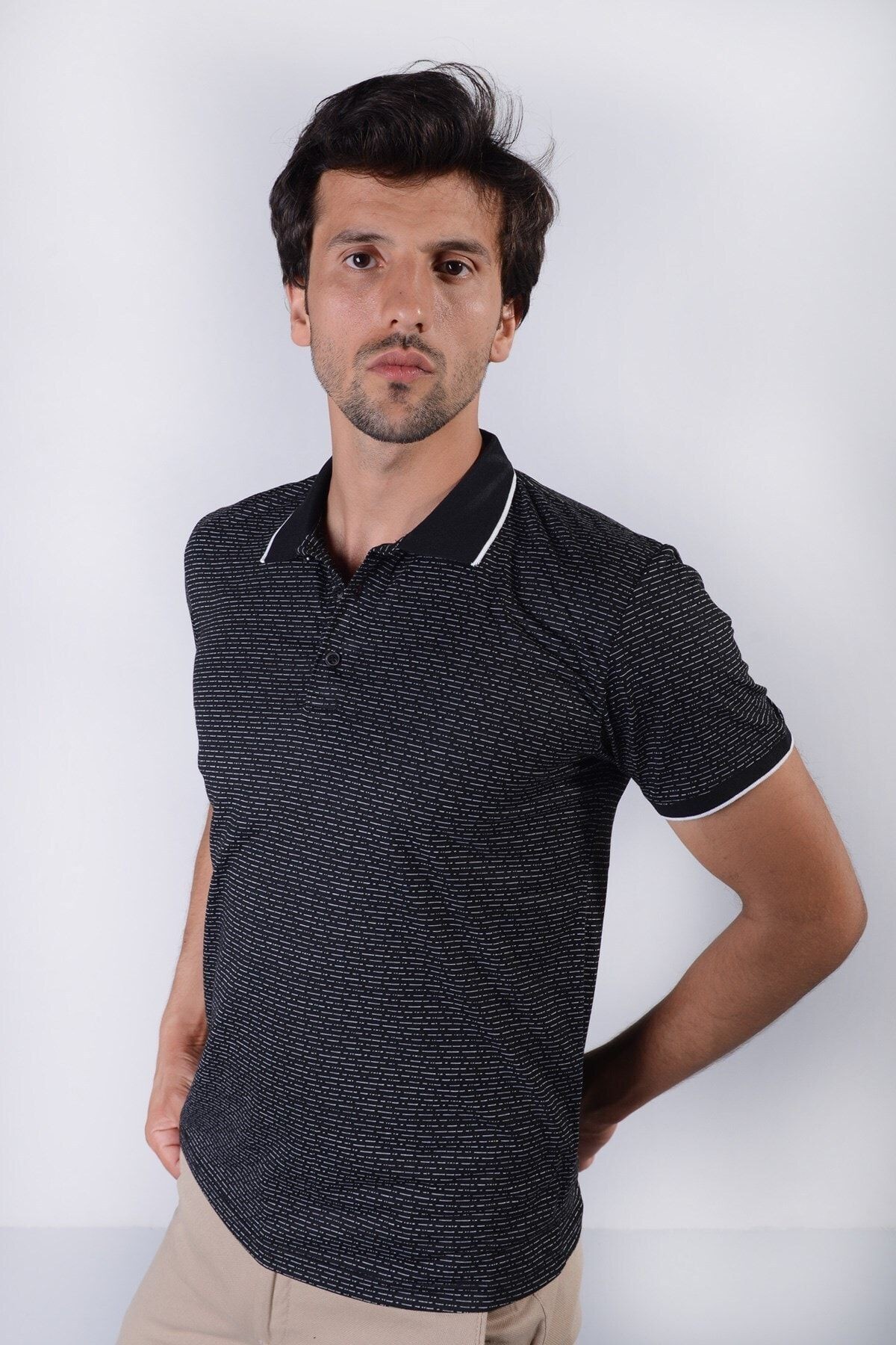 Erkek Siyah Regular Fıt Polo Yaka T-shirt