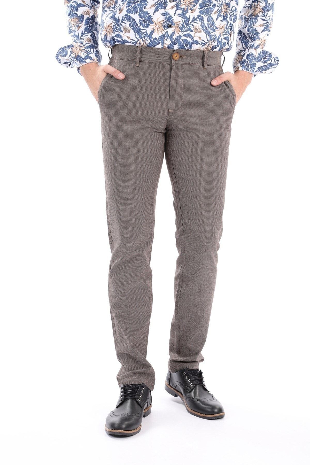 Erkek Kahverengi Chıno Regular Fit Pantolon