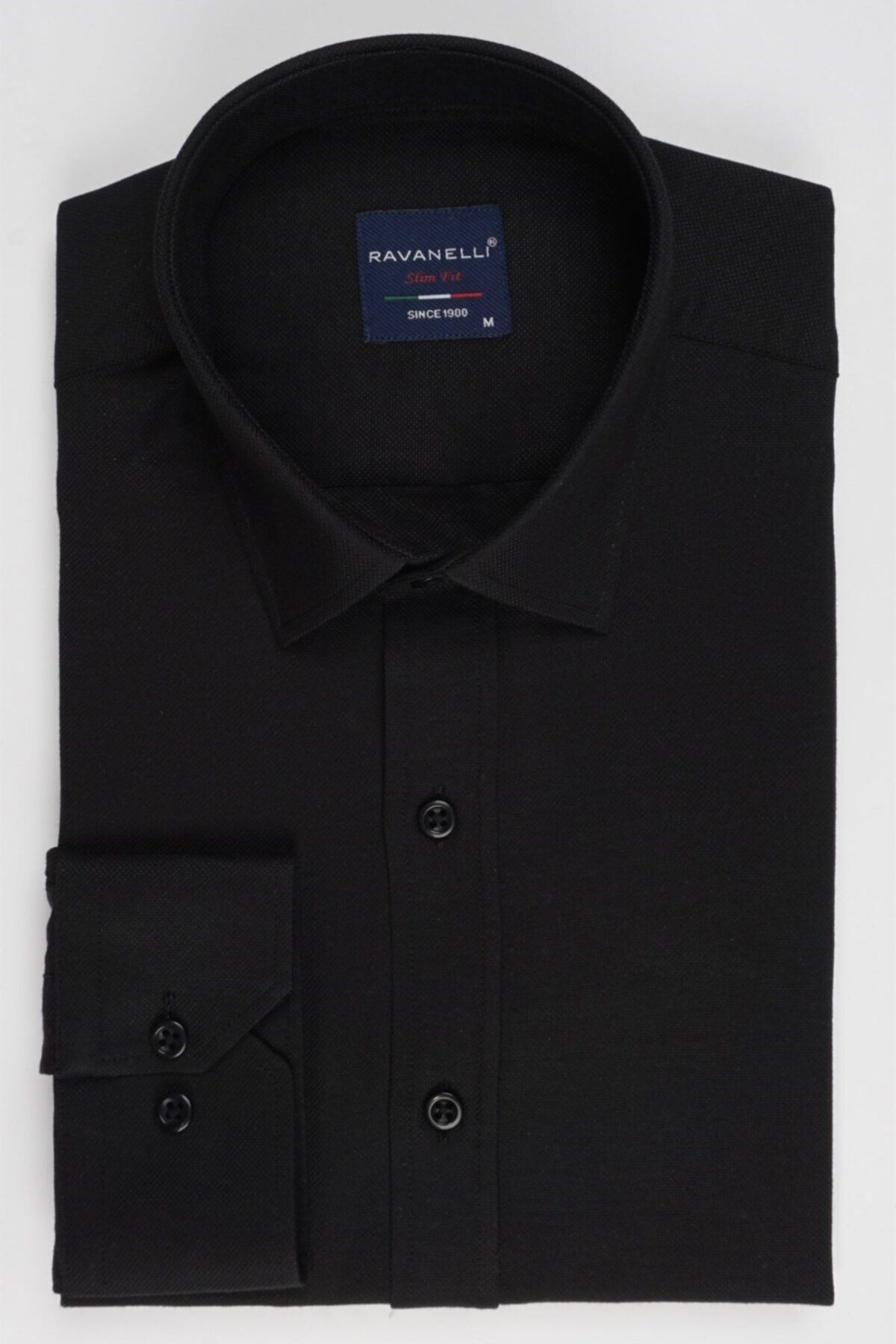 Erkek Siyah Slim Fit Şambre Ve Oxford Gömlek
