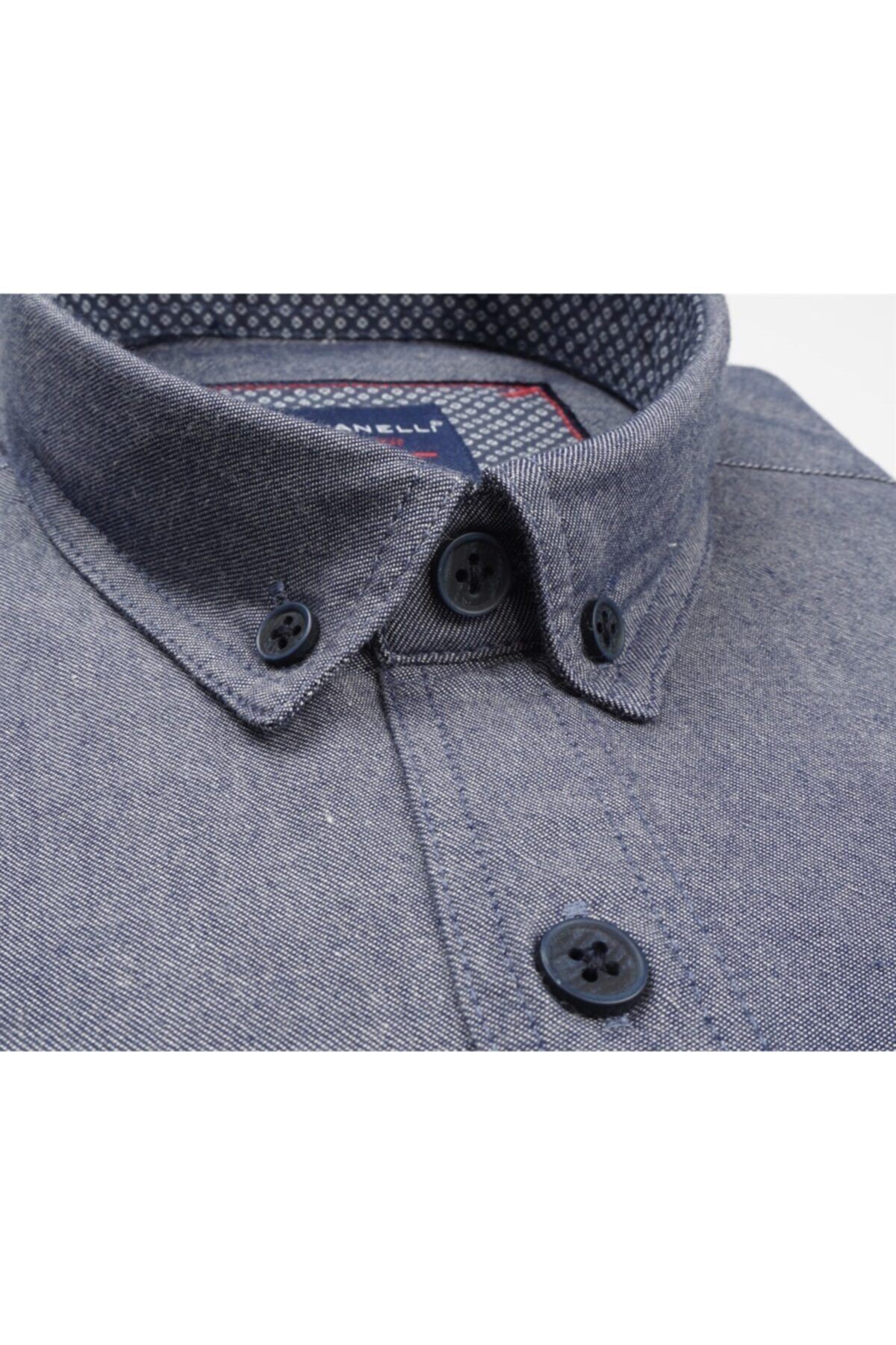 Slim Fit Indigo Erkek Gömlek
