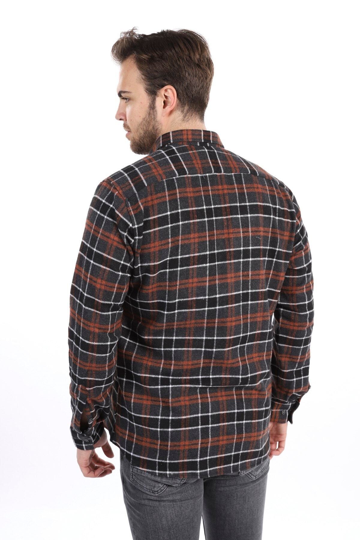 Kahverengi Slim Fit Oduncu Gömlek