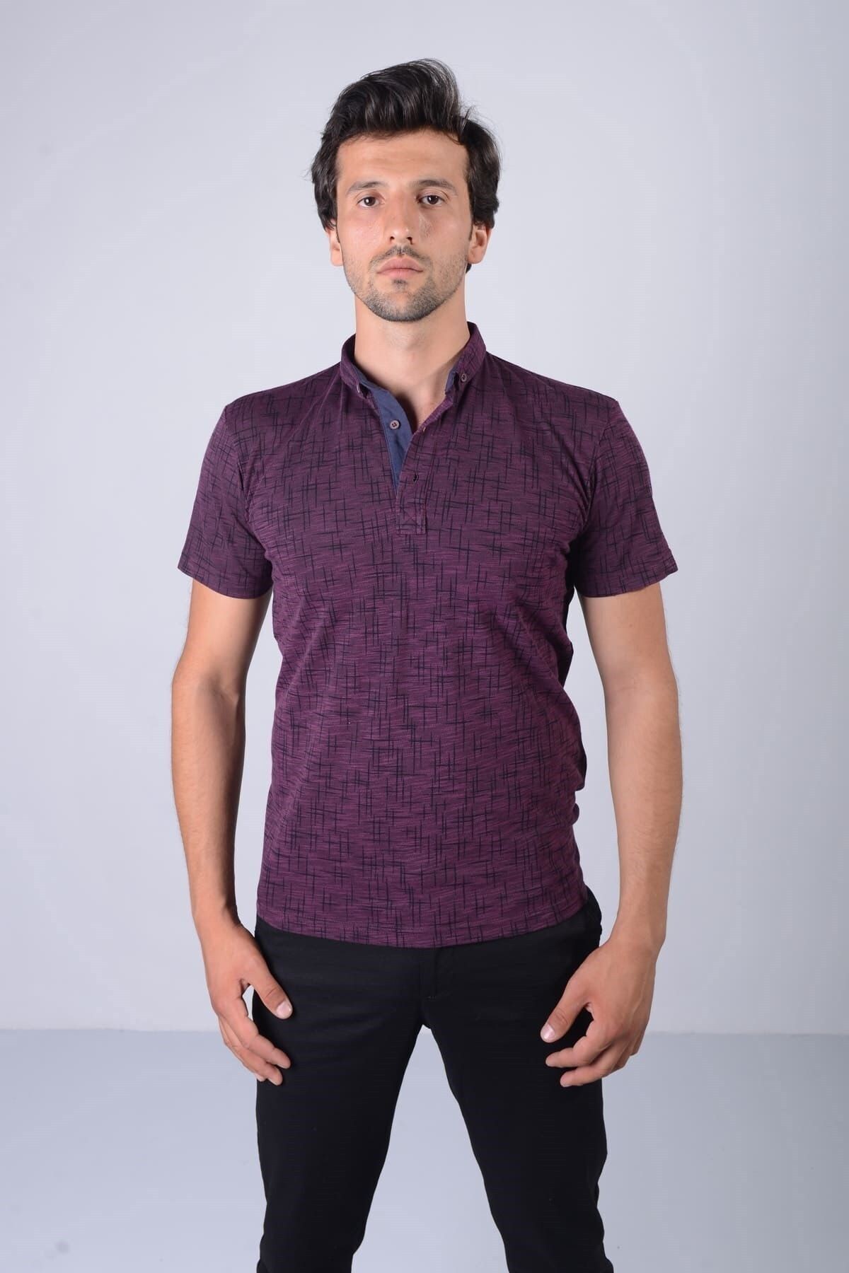 Erkek Bordo  Reçme Model Tişört