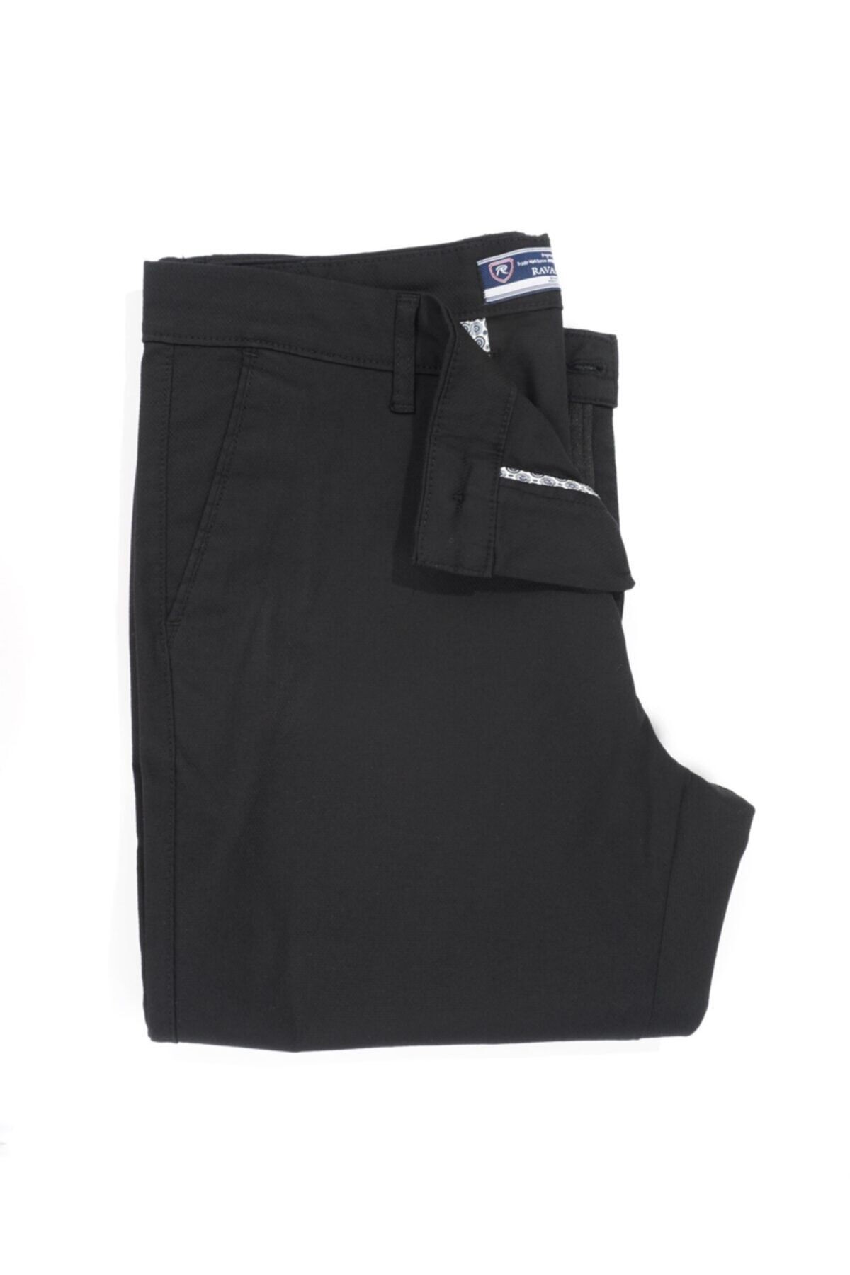 Erkek Siyah Regular Fıt Gabardin Pantolon