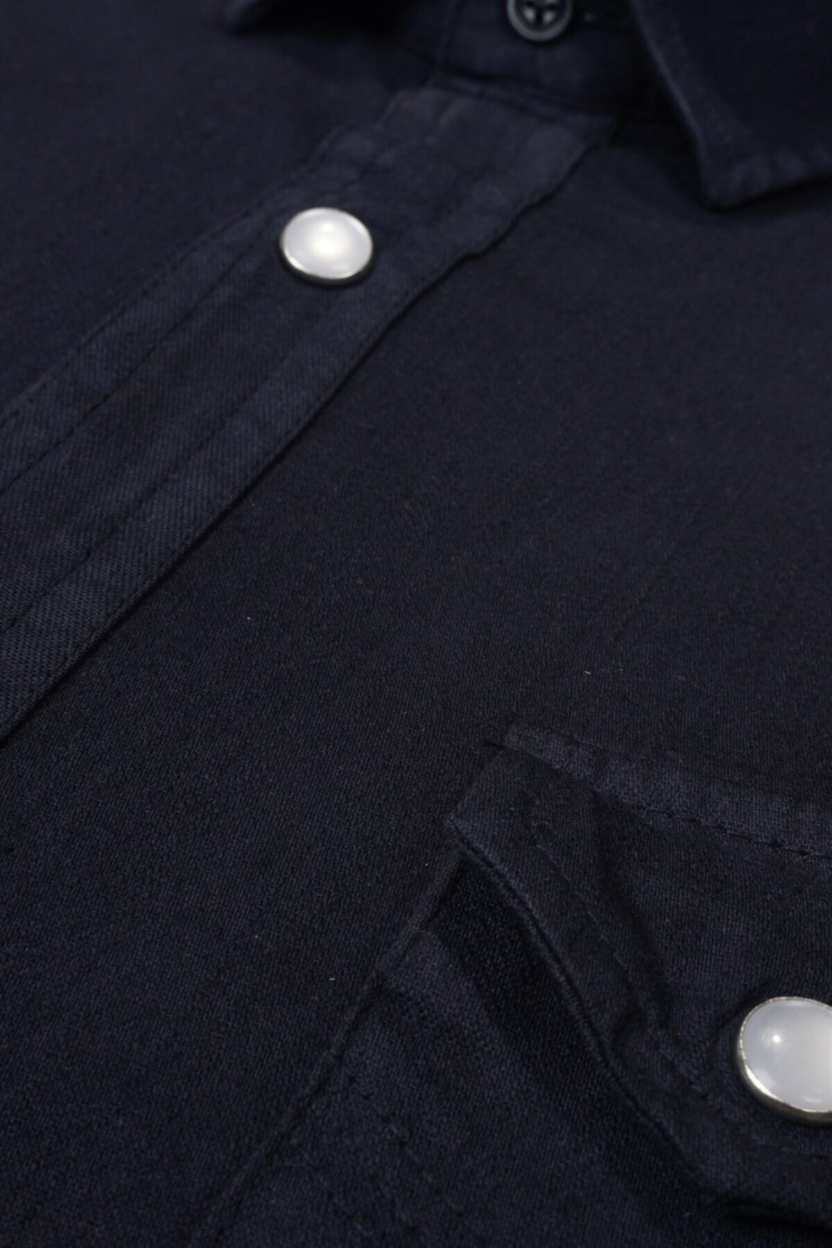 Erkek Lacivert Slim Fit Gabardin Açmalı Çift Cep