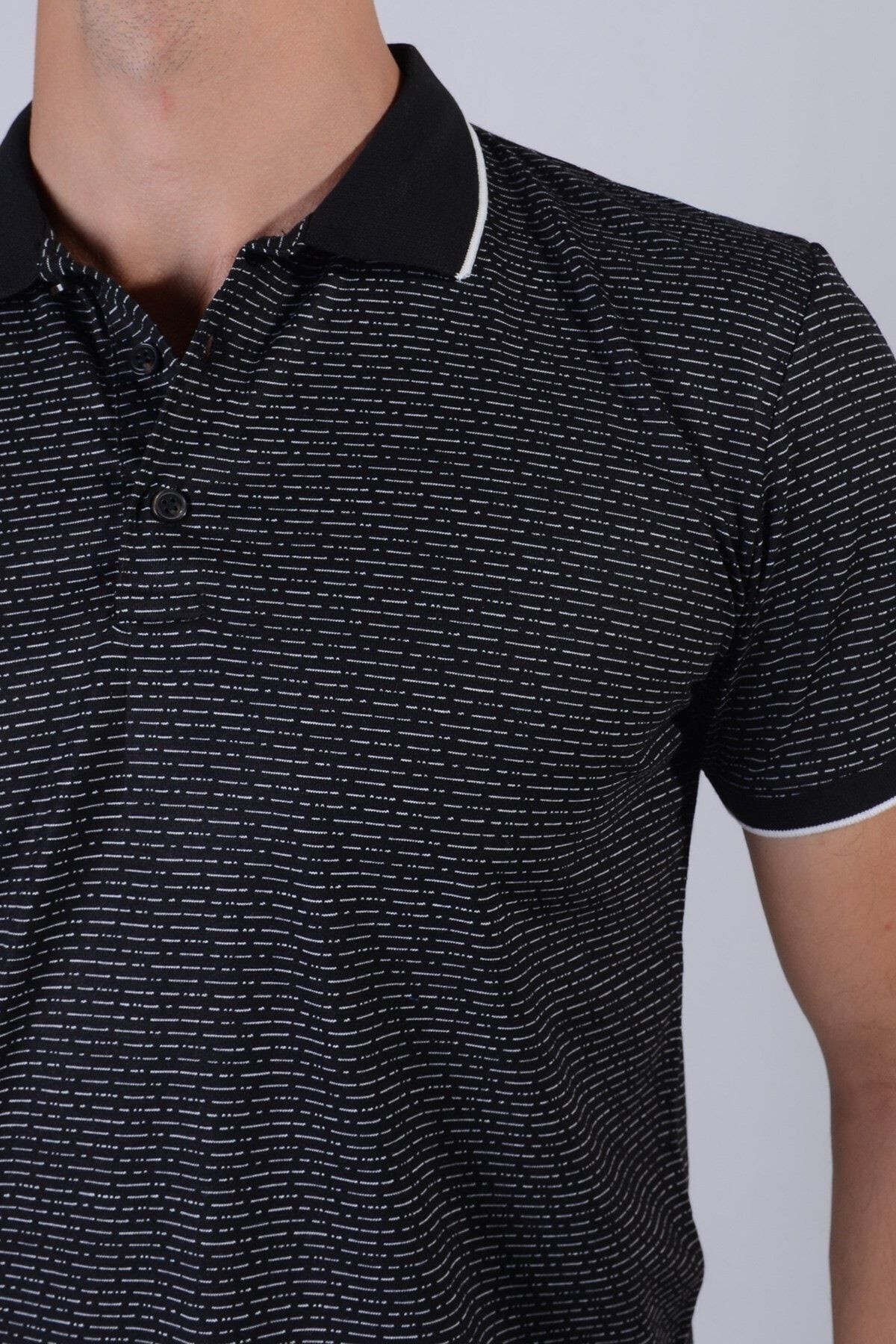 Erkek Siyah Regular Fıt Polo Yaka T-shirt
