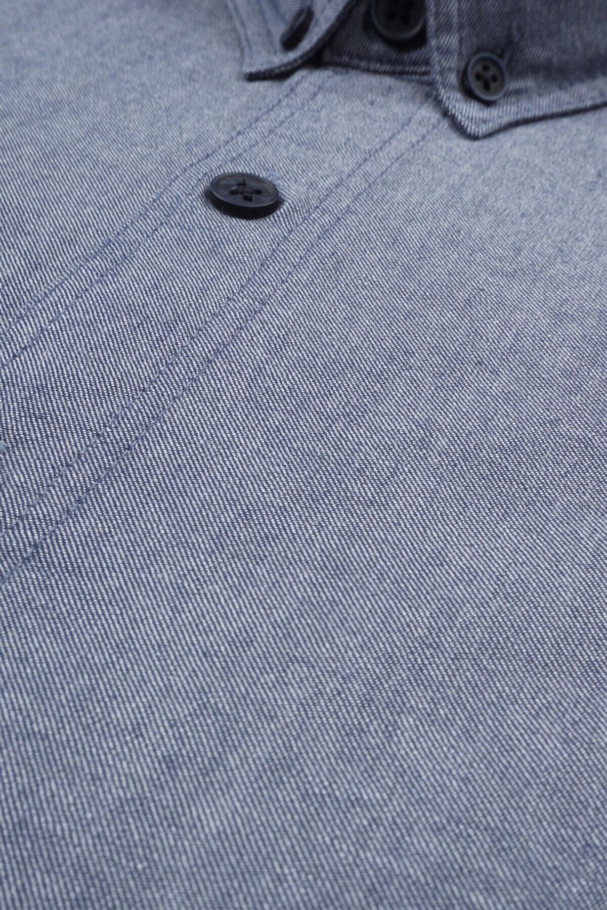 Erkek Lacivert Slim Fit Indigo Gömlek