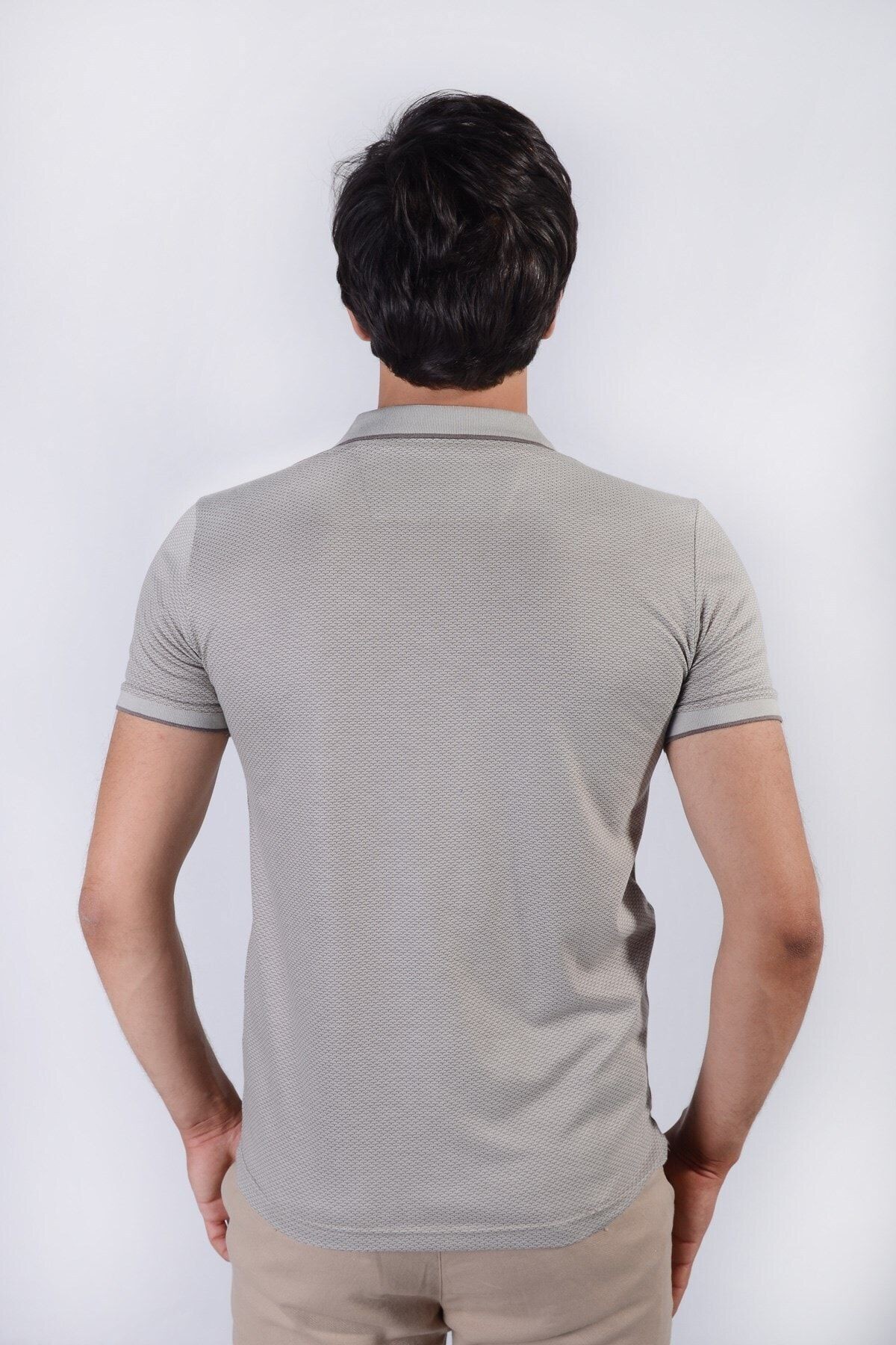 Erkek Gri Polo Yaka T-shirt