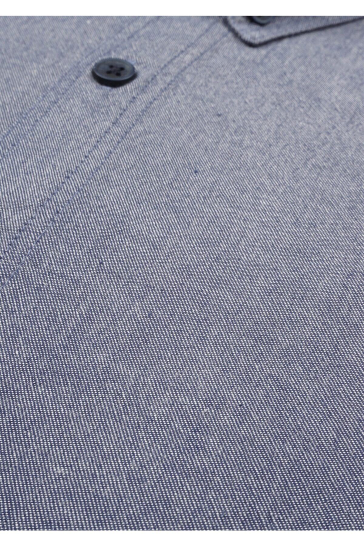 Slim Fit Indigo Erkek Gömlek