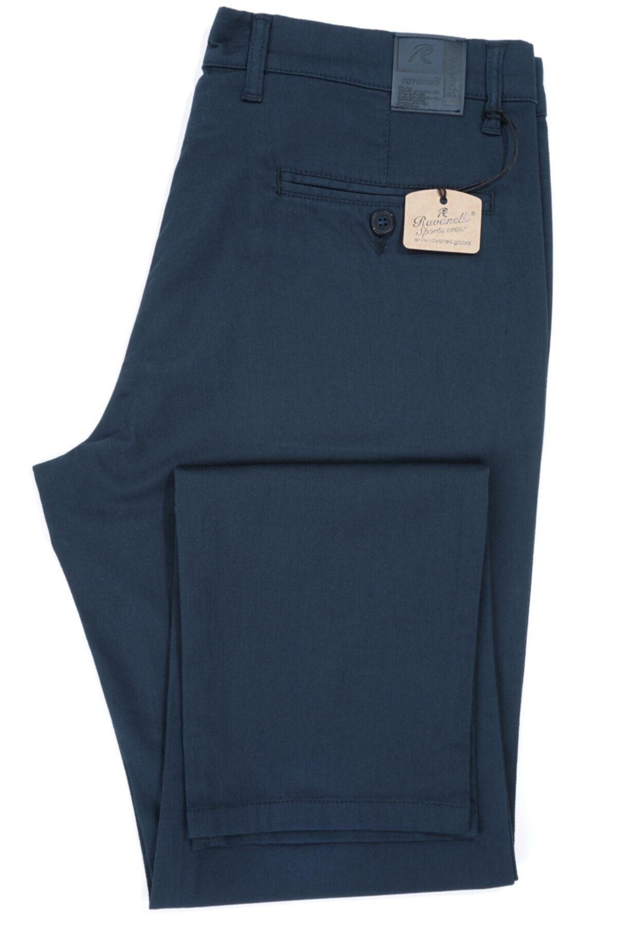 Erkek Mavi Regular Fıt Gabardin Pantolon