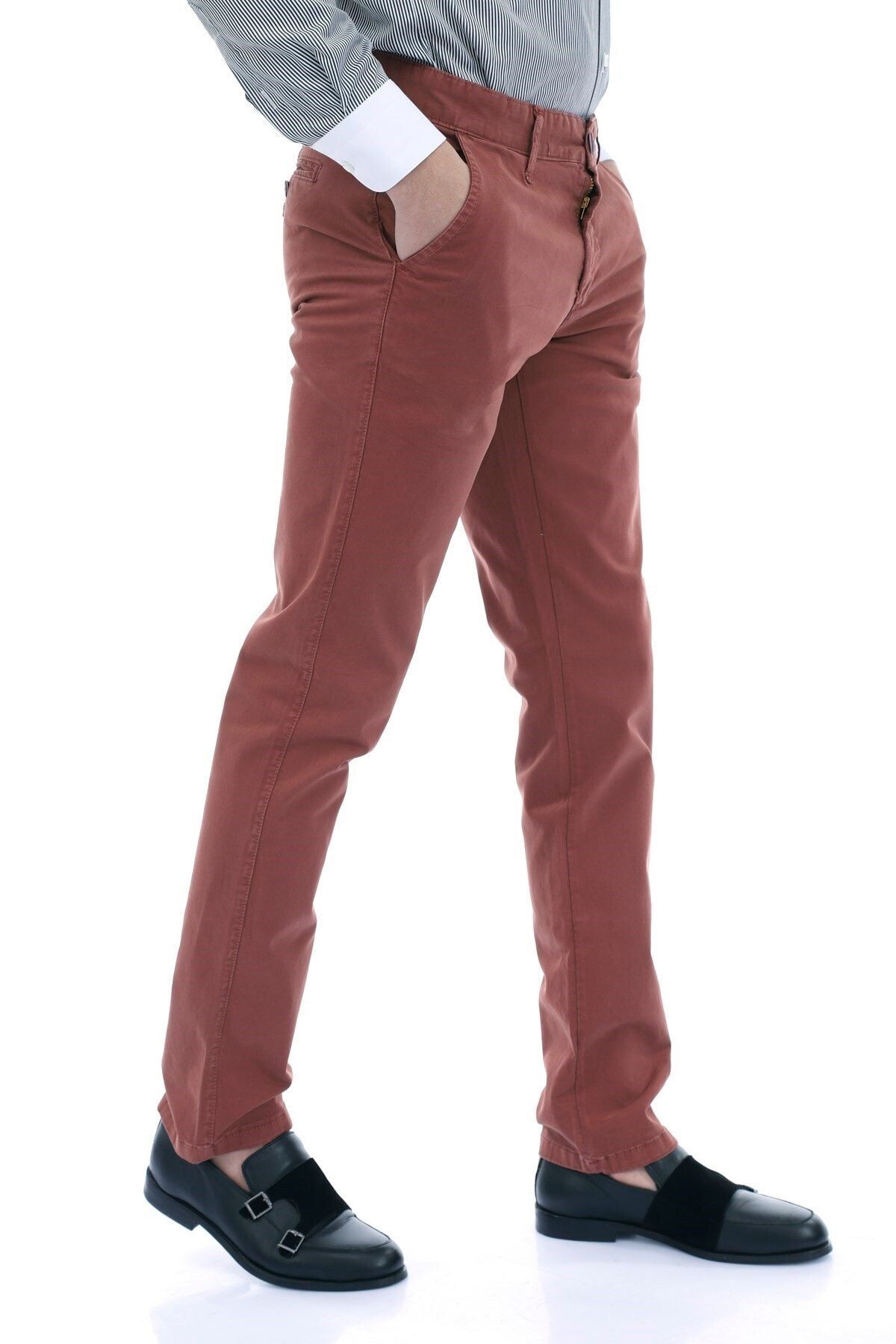 Gül Kurusu Chıno Slim Fit Pantolon