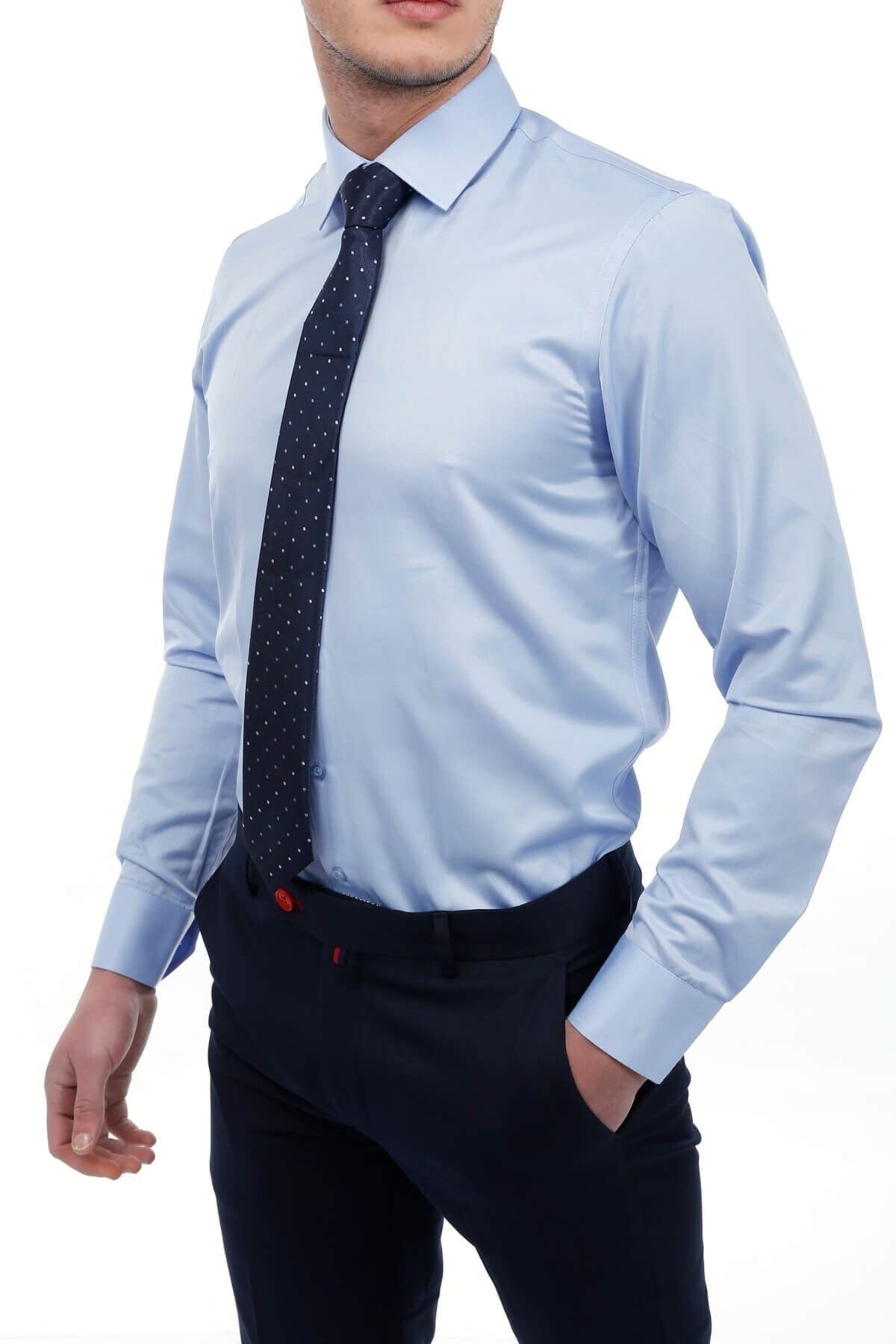 Koyu Mavi Extra Slim Fit Gömlek