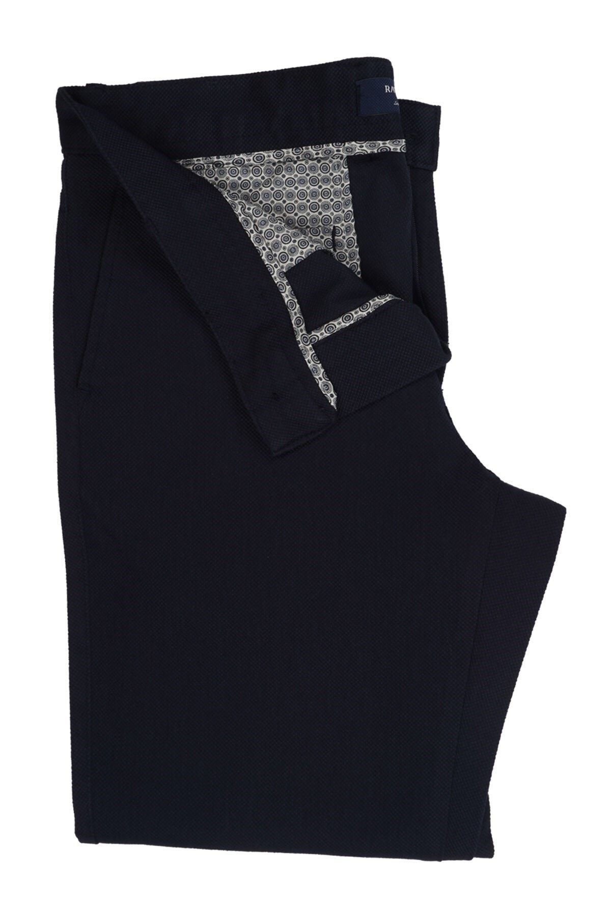 Erkek Regular Fit Armürlü Keten Pantolon