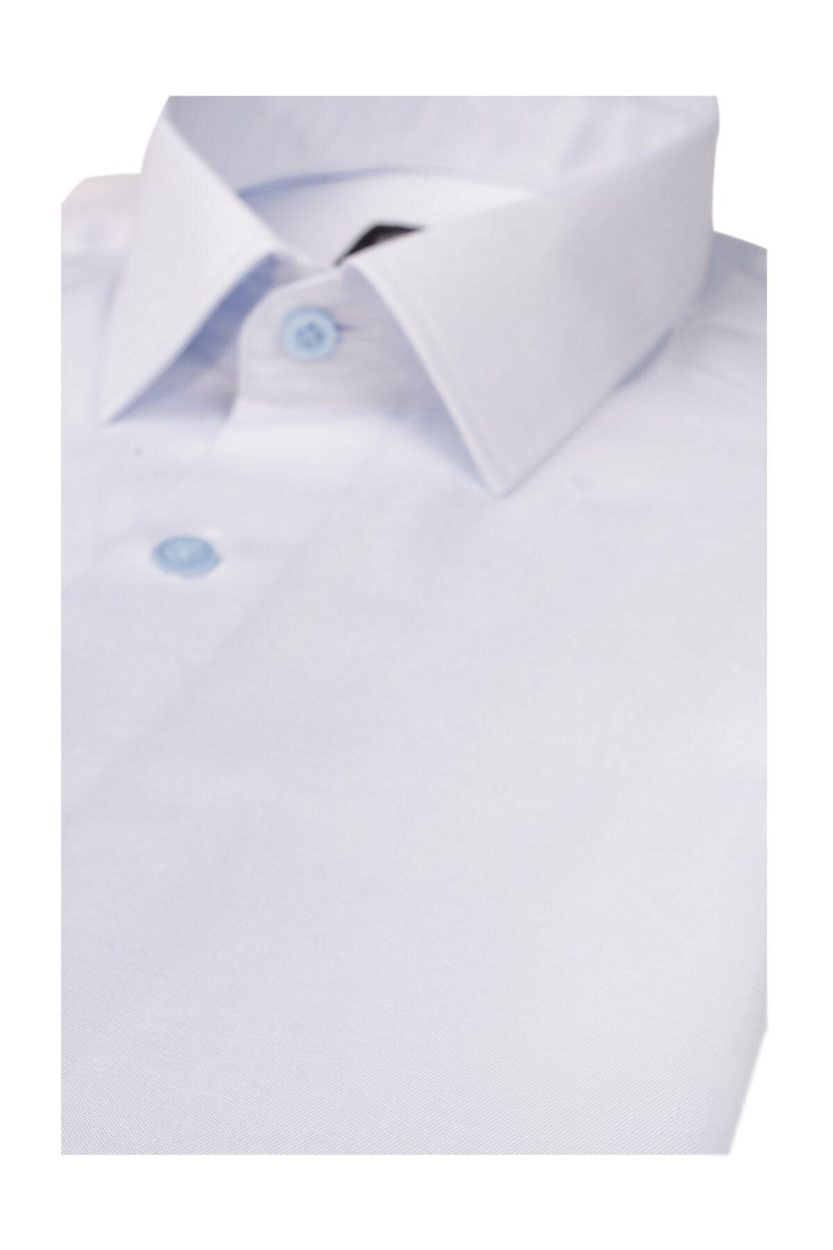 Erkek Beyaz Slim Fit Armürlü Erkek Gömlek