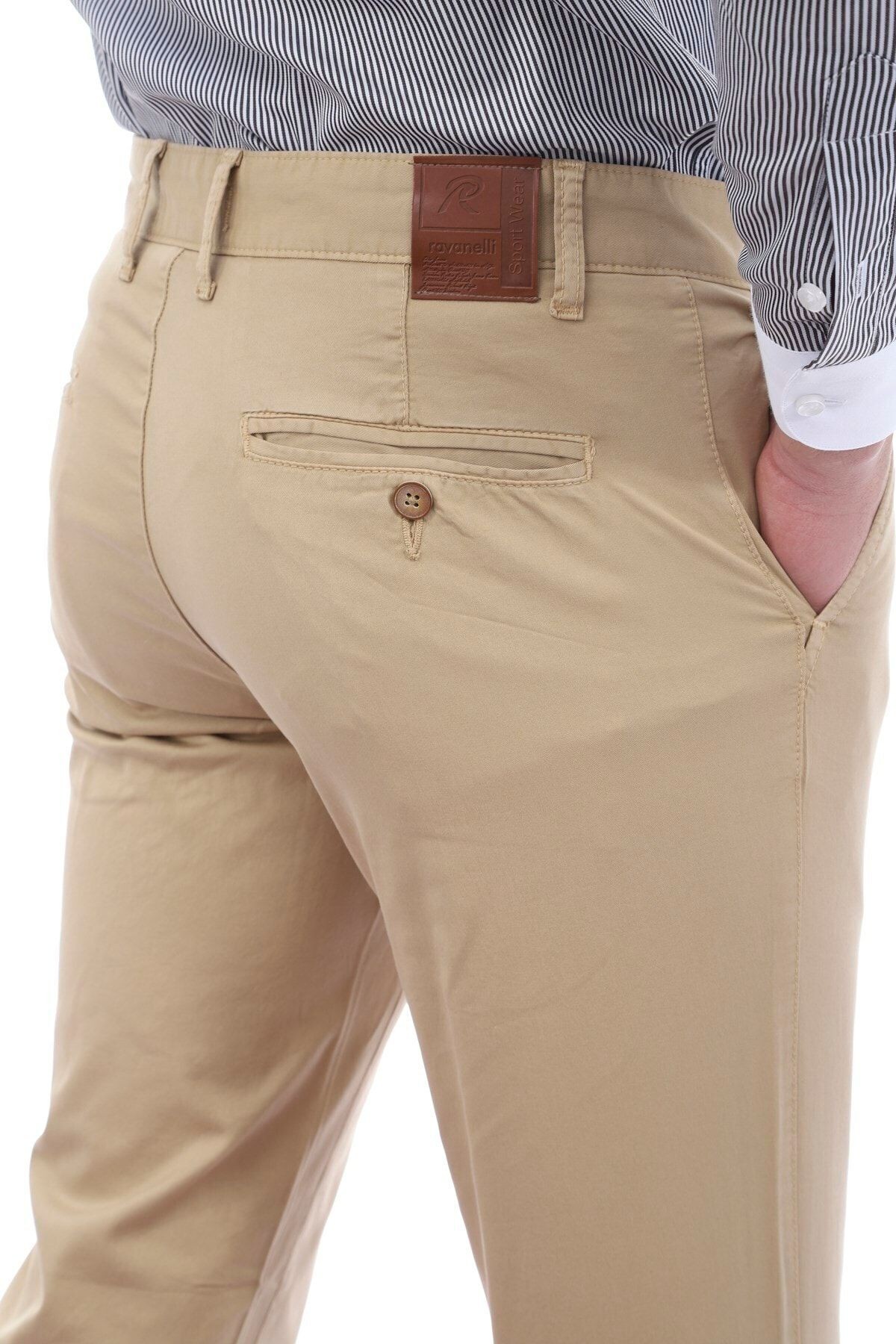 Erkek Krem Chıno Slim Fit Pantolon