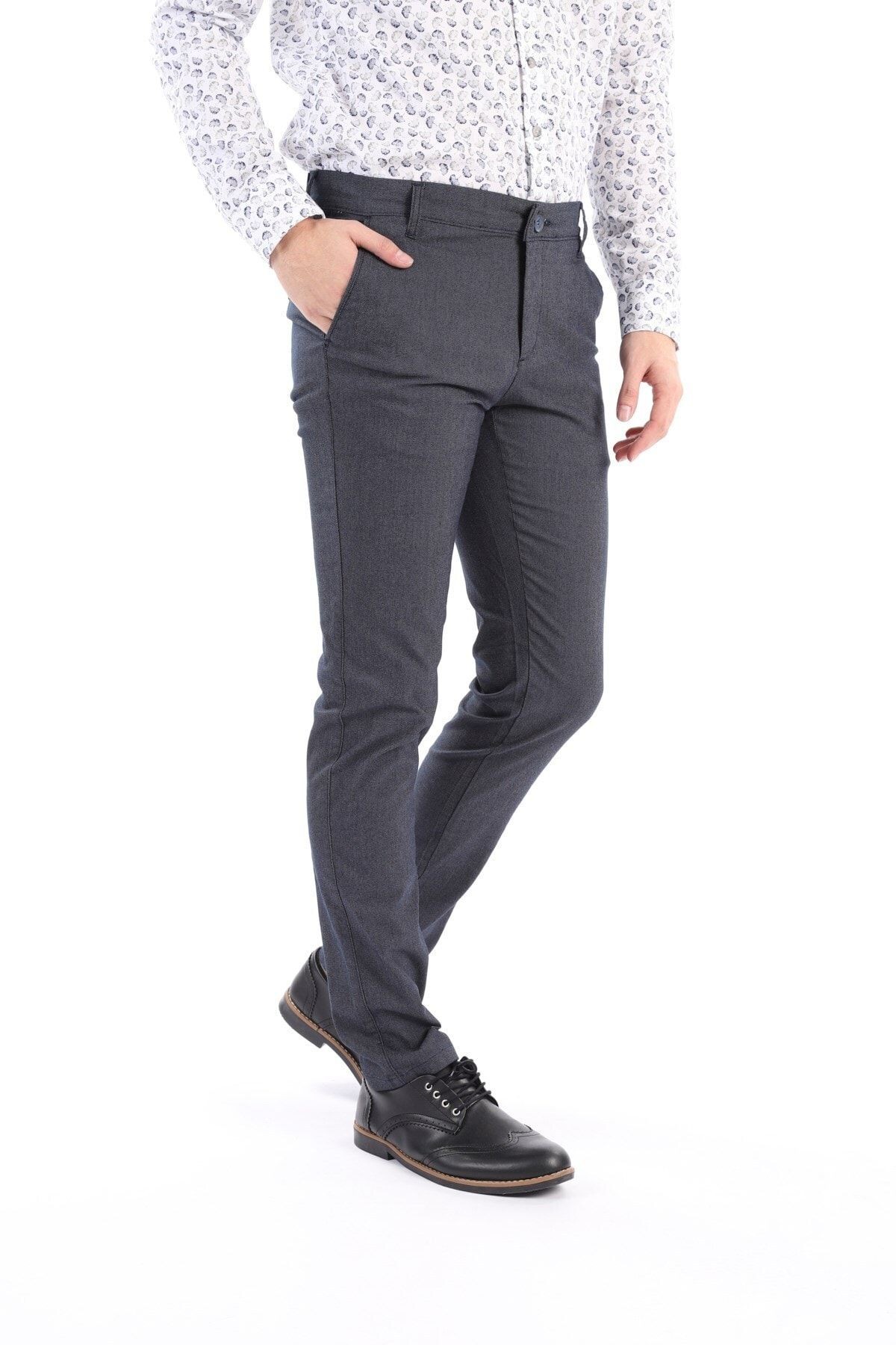 Erkek Lacivert Chıno Regular Fit Pantolon