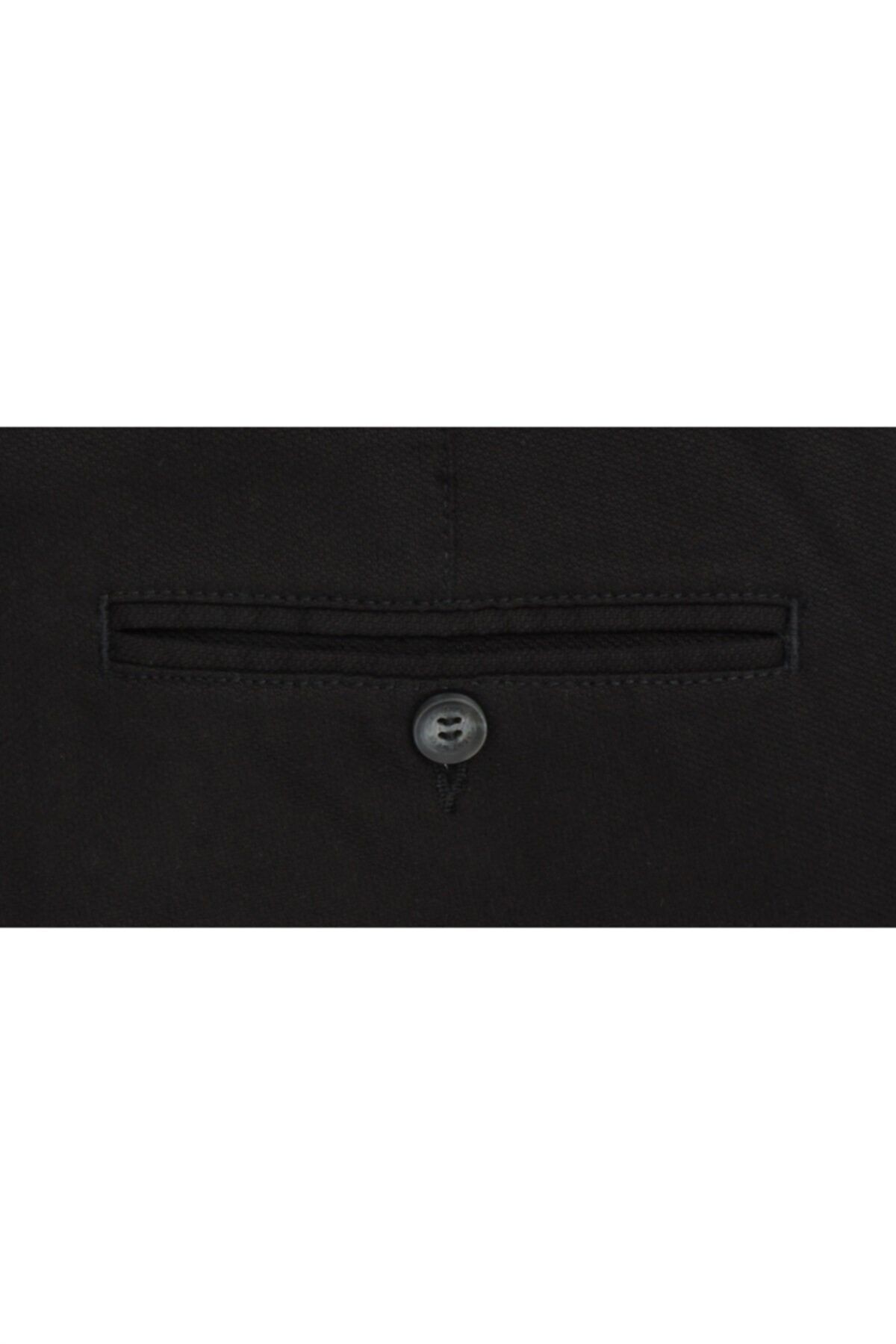 Erkek Siyah Regular Fıt Gabardin Pantolon