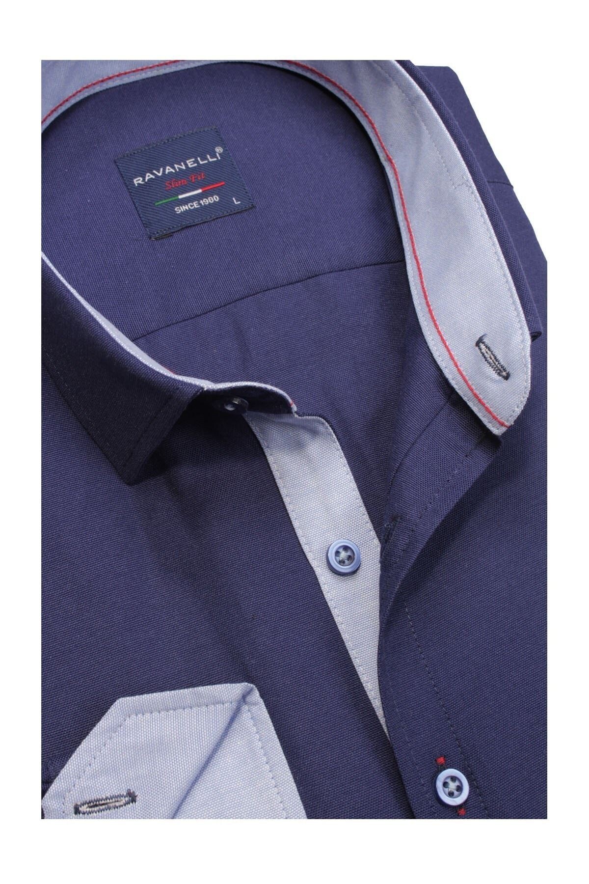 Erkek Slim Fit Şambre Uzun Kol Gömlek